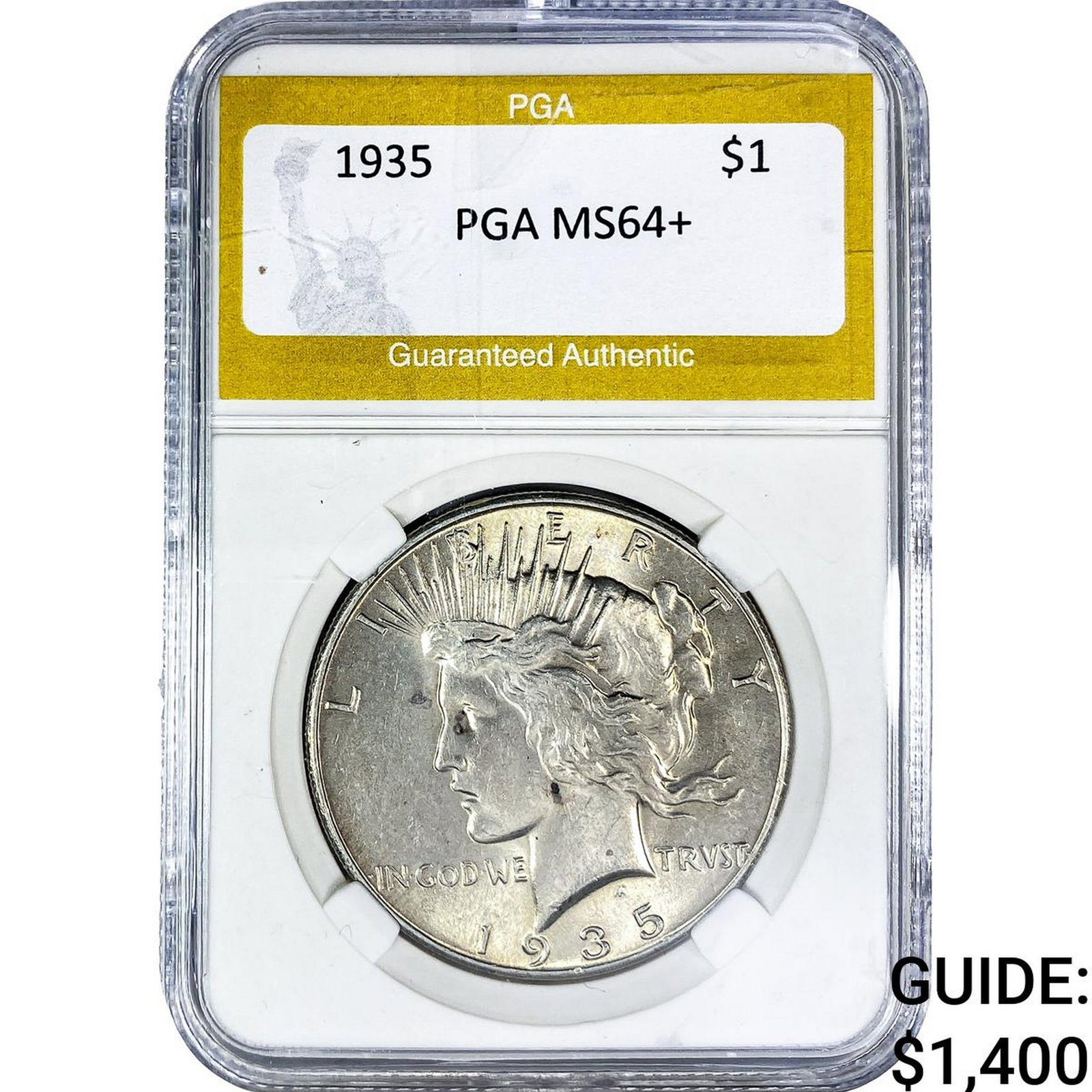 1935 Silver Peace Dollar PGA MS64+: 1935 Silver Peace Dollar PGA MS64+