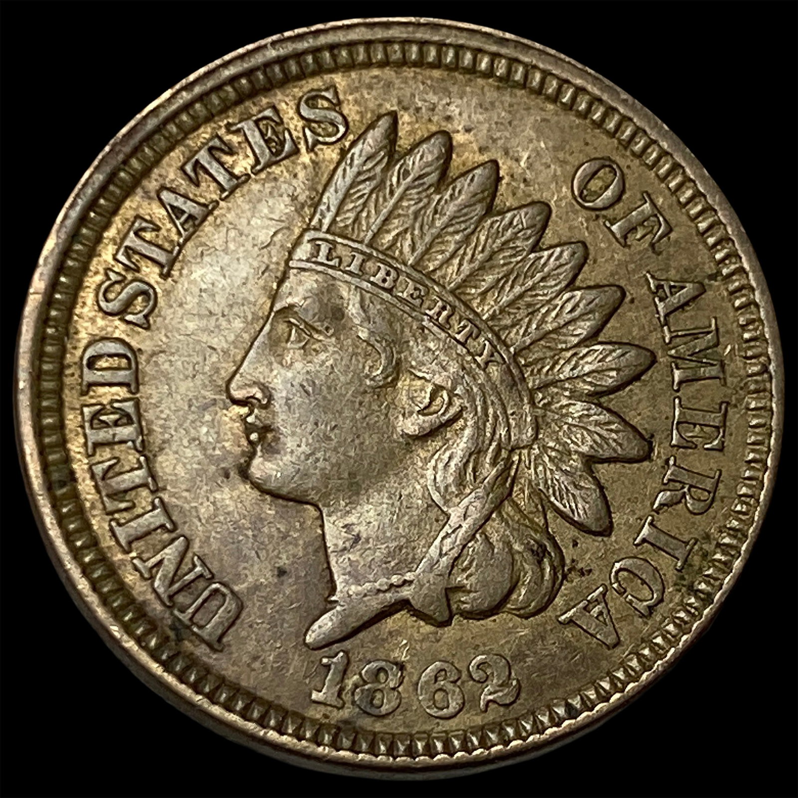1862 Copper-Nickel Indian Head Cent CHOICE AU (1 of 2)