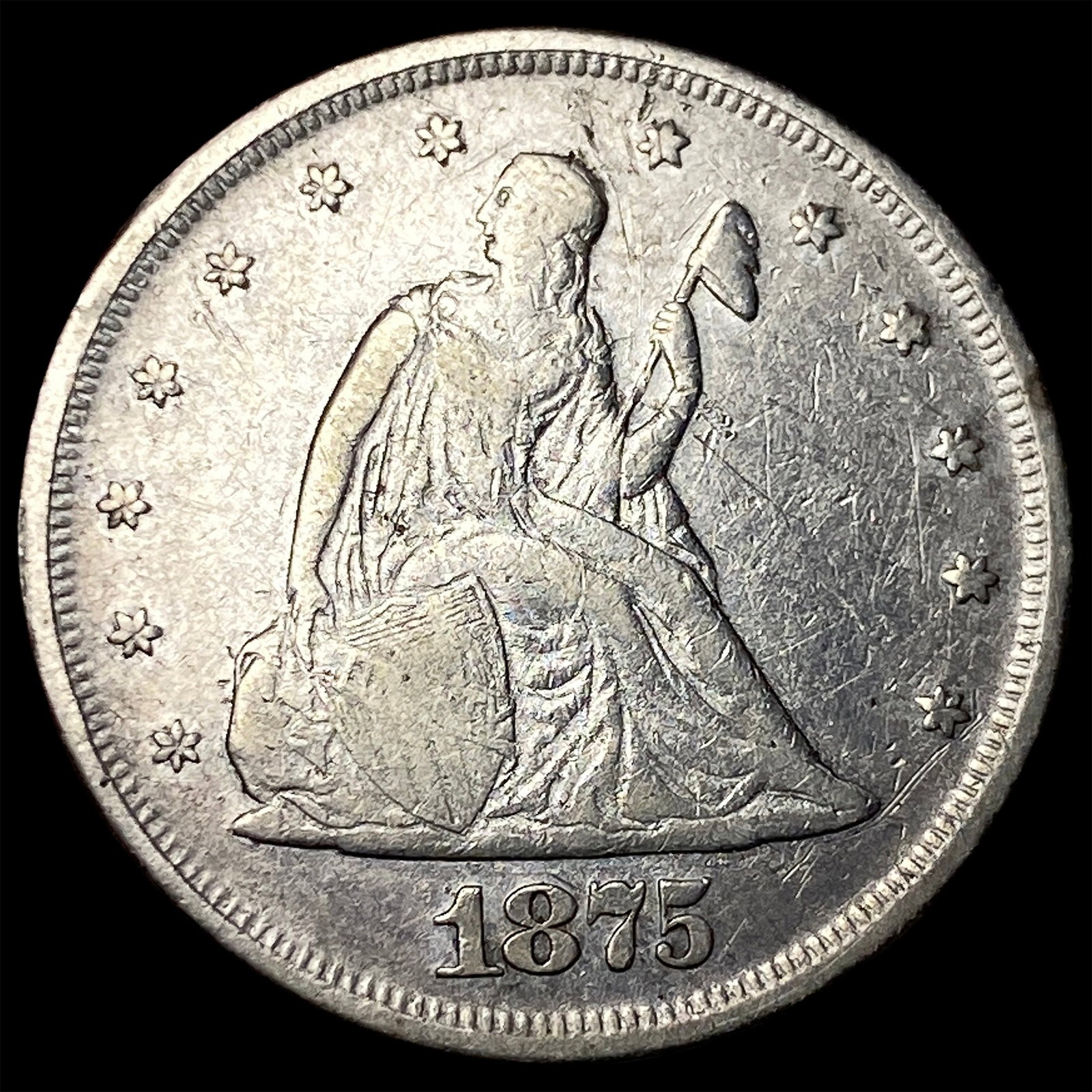 1875 Silver Twenty Cents NEARLY UNCIRCULATED: 1875 Silver Twenty Cents NEARLY UNCIRCULATED