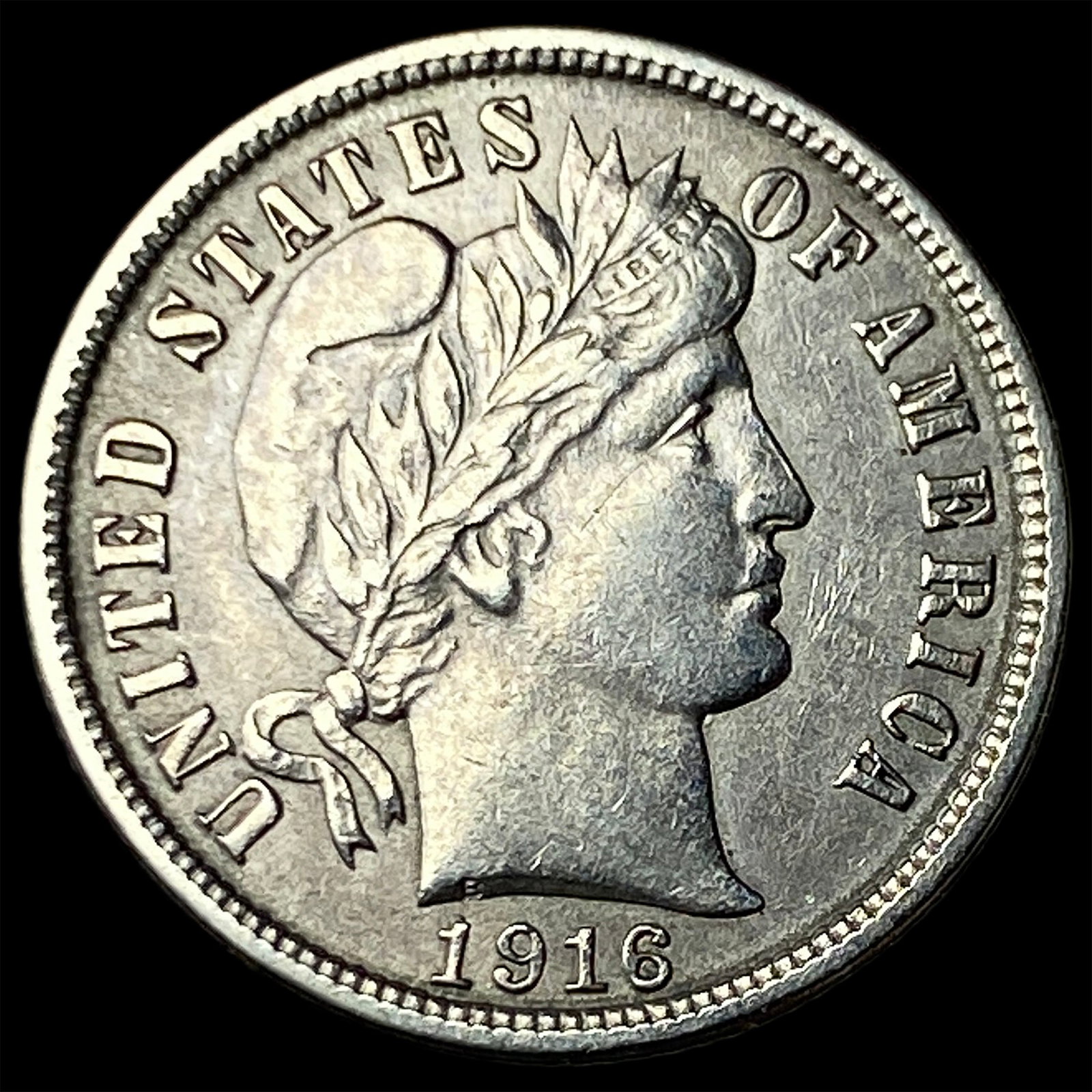1916 Silver Barber Dime CLOSELY UNCIRCULATED: 1916 Silver Barber Dime CLOSELY UNCIRCULATED