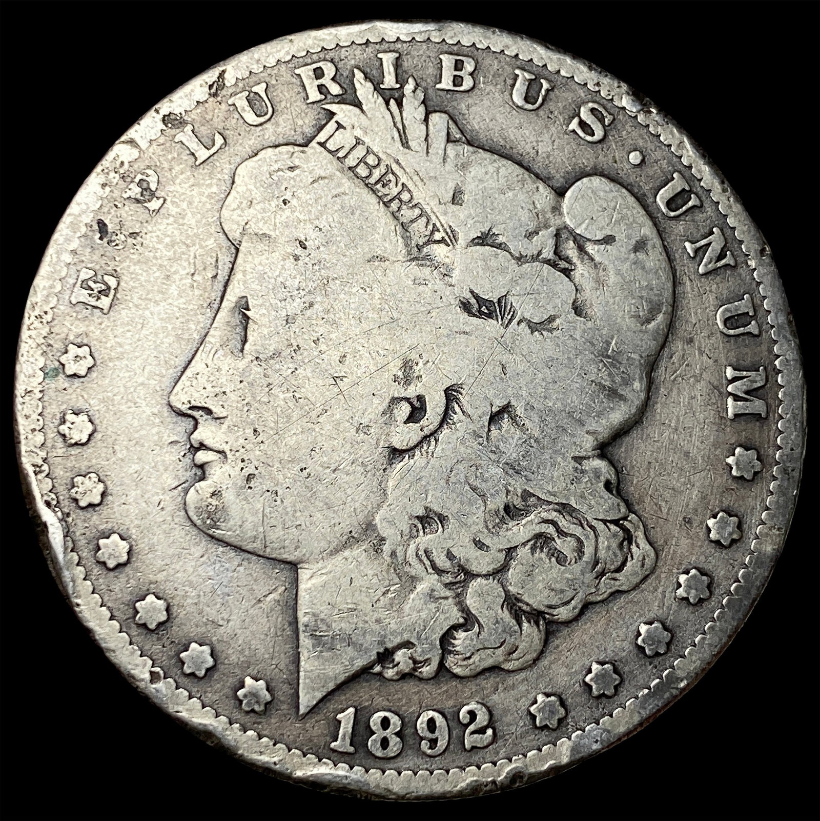1892 Silver Morgan Dollar LIGHTLY CIRCULATED: 1892 Silver Morgan Dollar LIGHTLY CIRCULATED