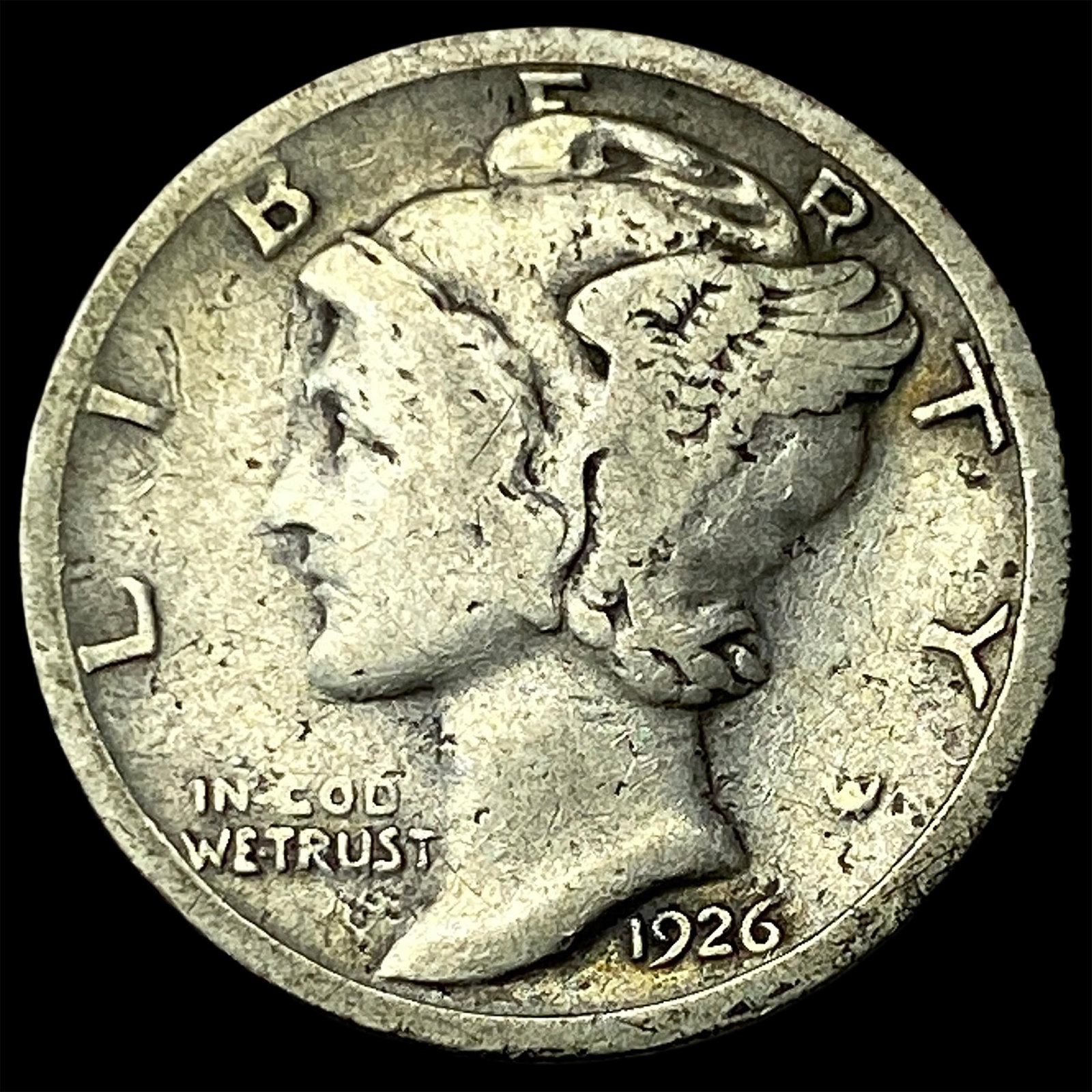 1926-S Silver Mercury Dime LIGHTLY CIRCULATED: 1926-S Silver Mercury Dime LIGHTLY CIRCULATED