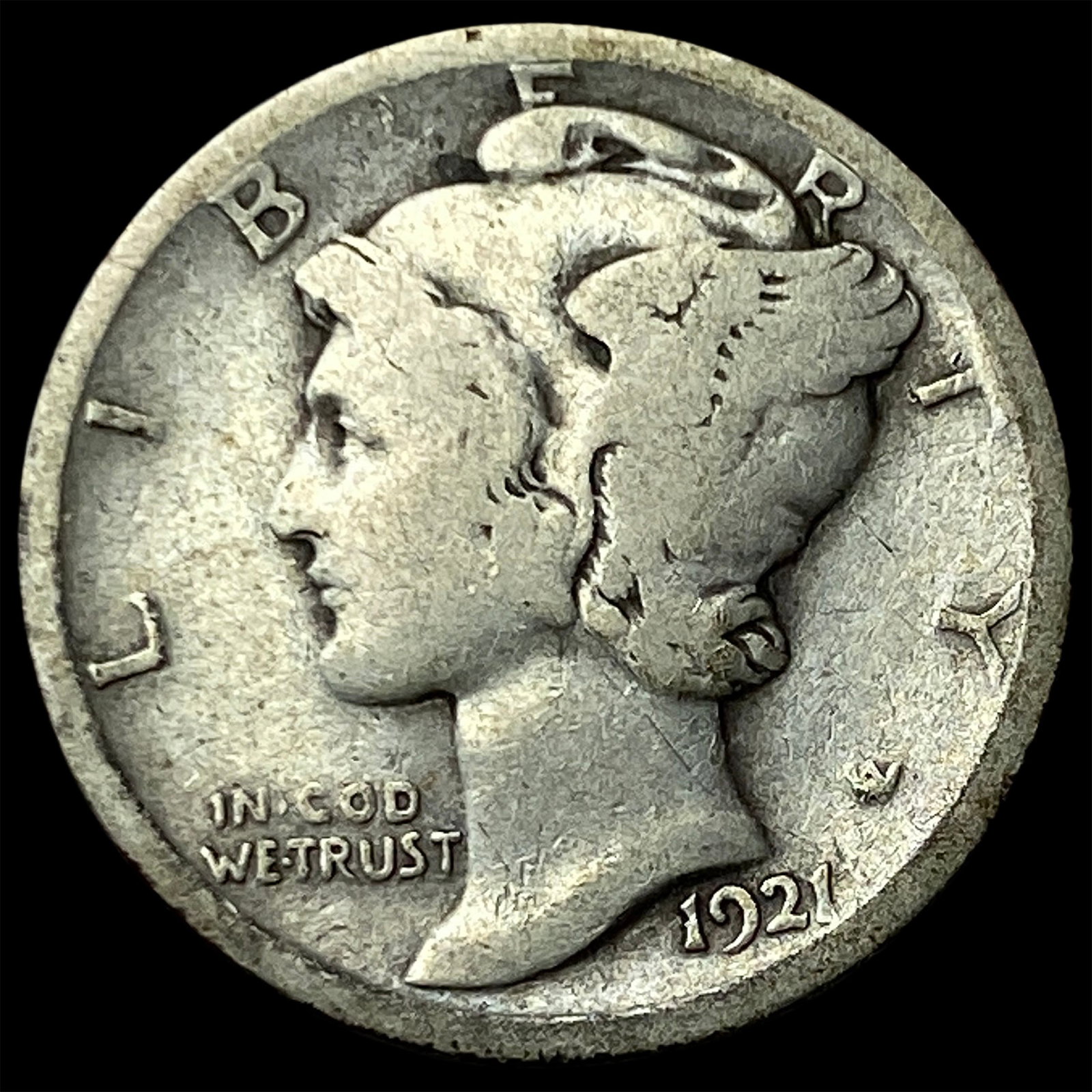 1921 Mercury Dime LIGHTLY CIRCULATED: 1921 Mercury Dime LIGHTLY CIRCULATED