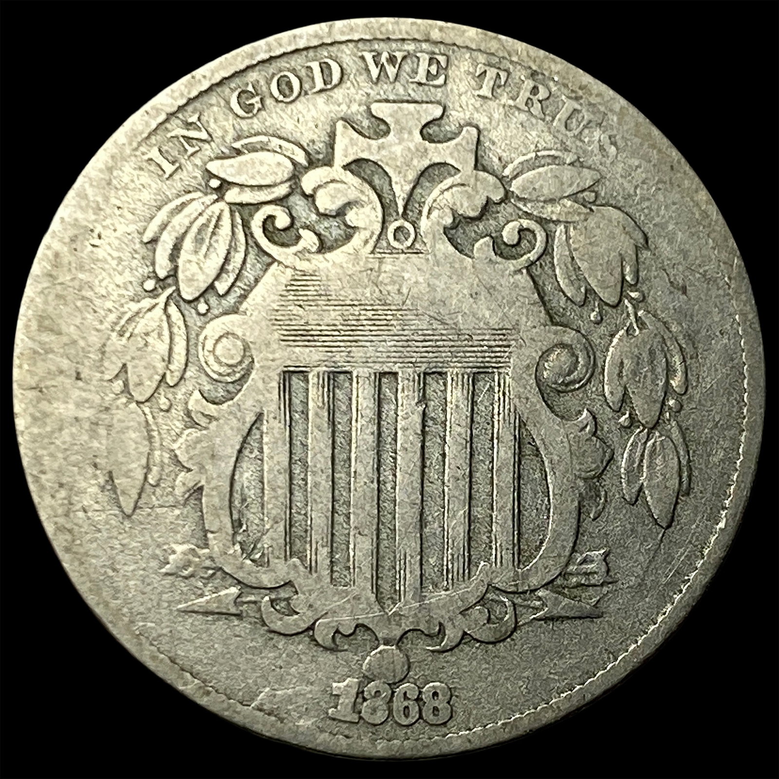 1868 Shield Nickel LIGHTLY CIRCULATED (1 of 2)