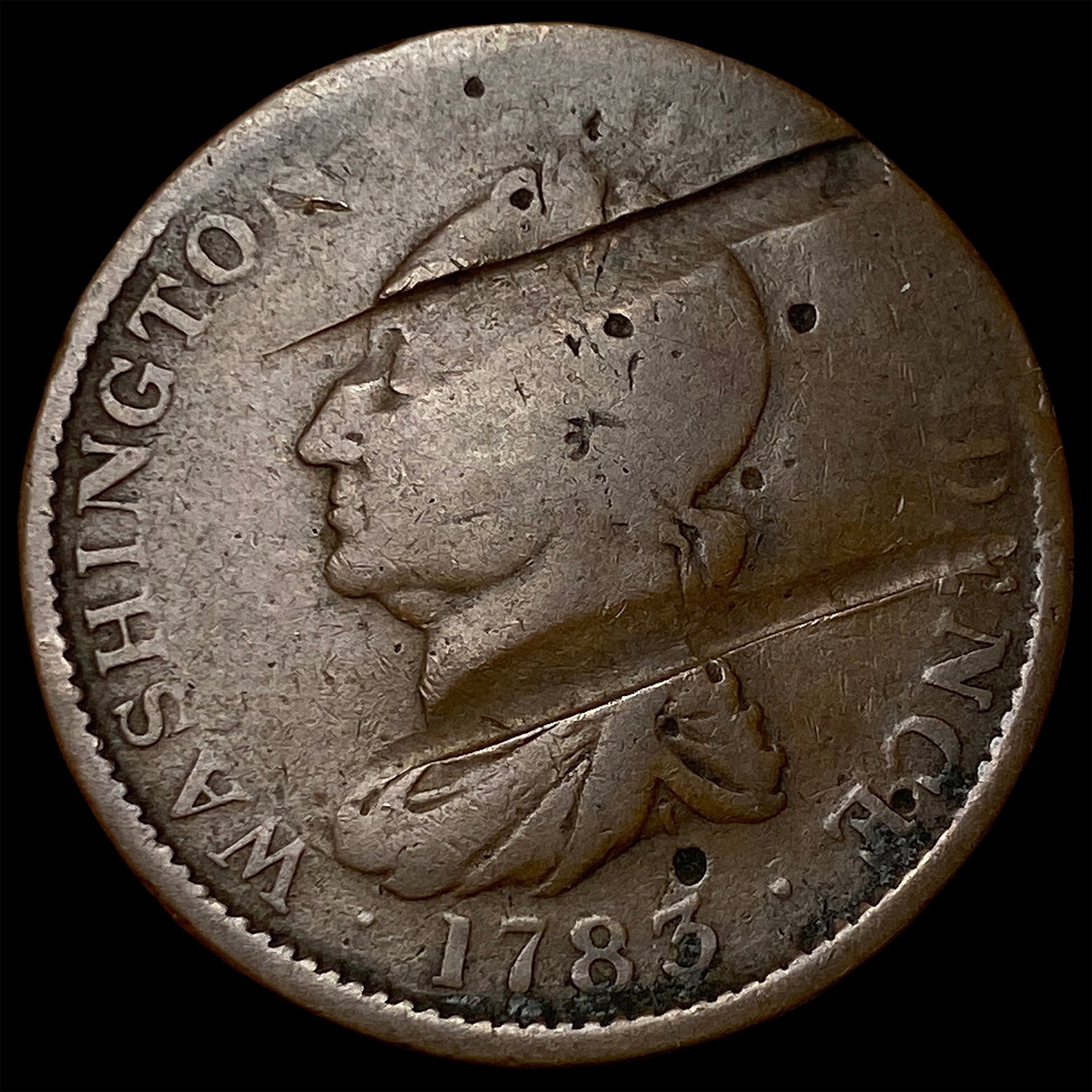 1783 Washington Draped Bust Copper Cent NICELY CIRCULATED: 1783 Washington Draped Bust Copper Cent NICELY CIRCULATED