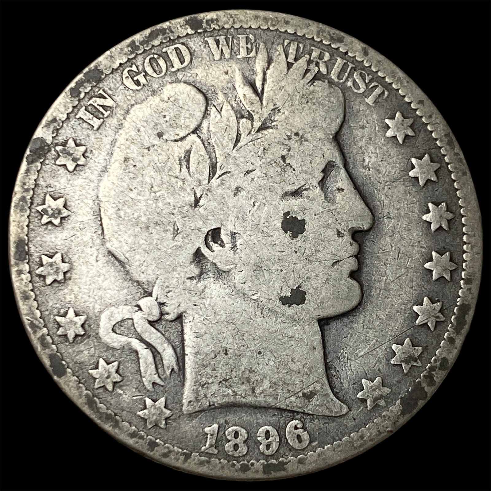1896-O Silver Barber Half Dollar NICELY CIRCULATED: 1896-O Silver Barber Half Dollar NICELY CIRCULATED