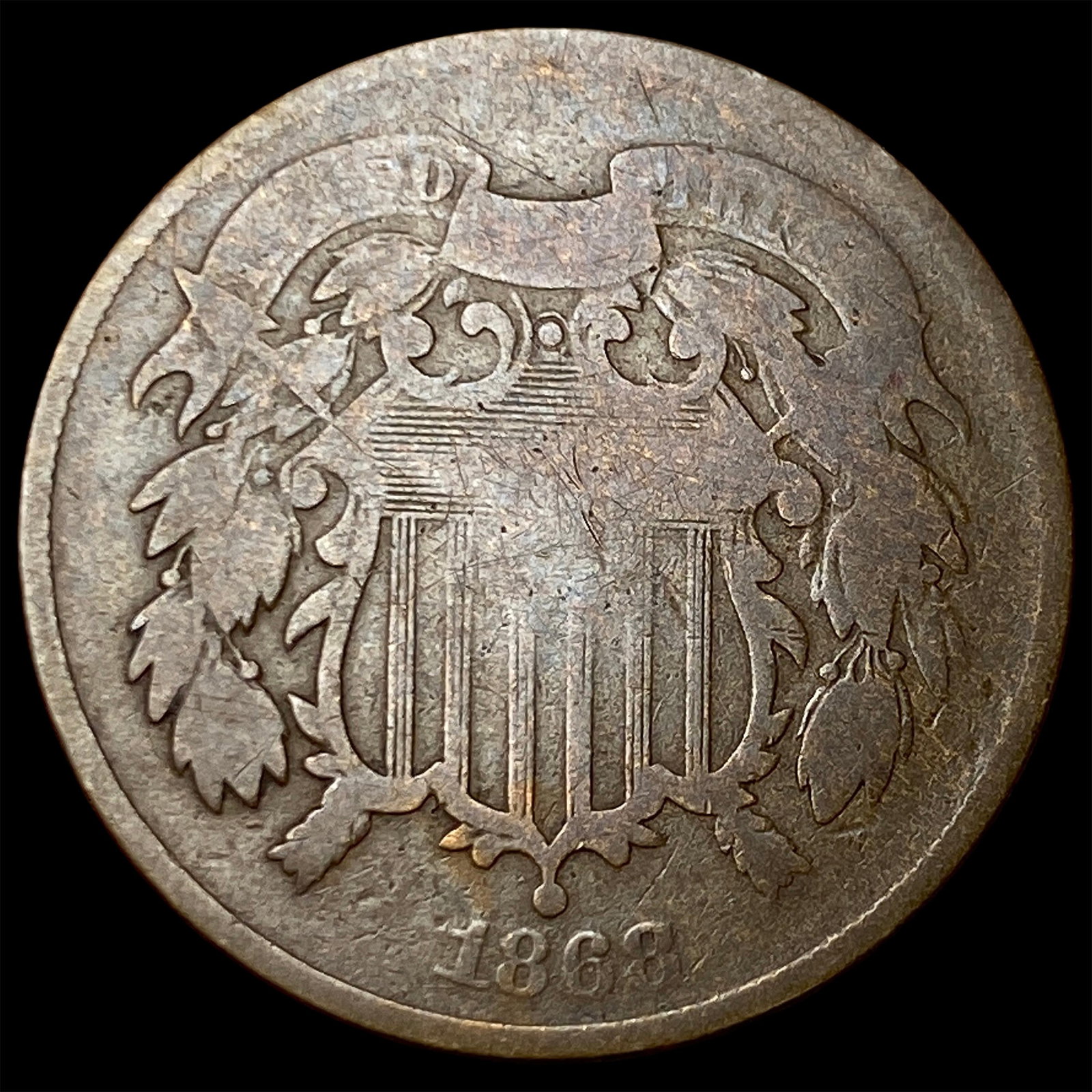 1868 Bronze Two-Cent Piece NICELY CIRCULATED (1 of 2)
