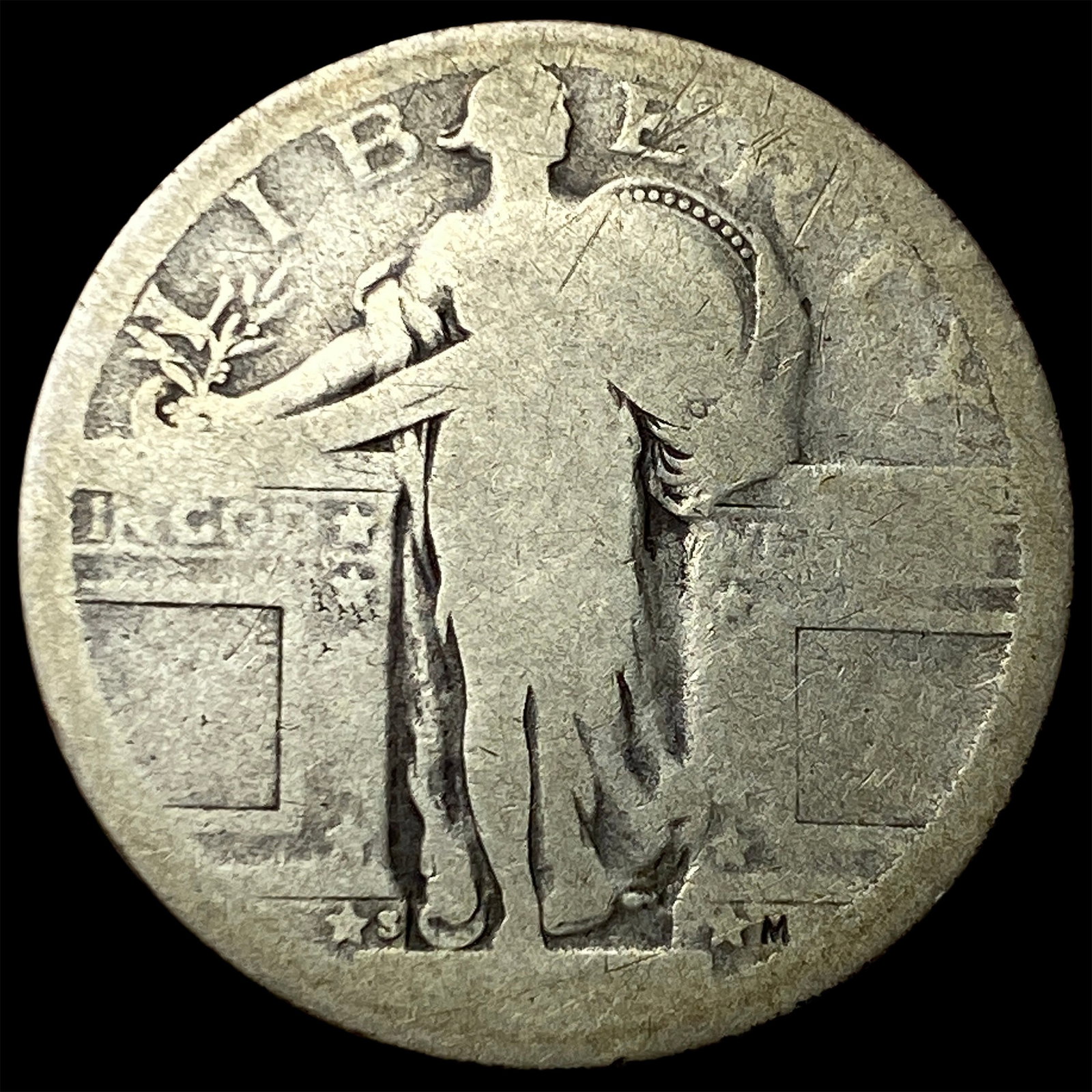 1917-S Type 1 Silver Standing Liberty Quarter NICELY CIRCULATED: 1917-S Type 1 Silver Standing Liberty Quarter NICELY CIRCULATED