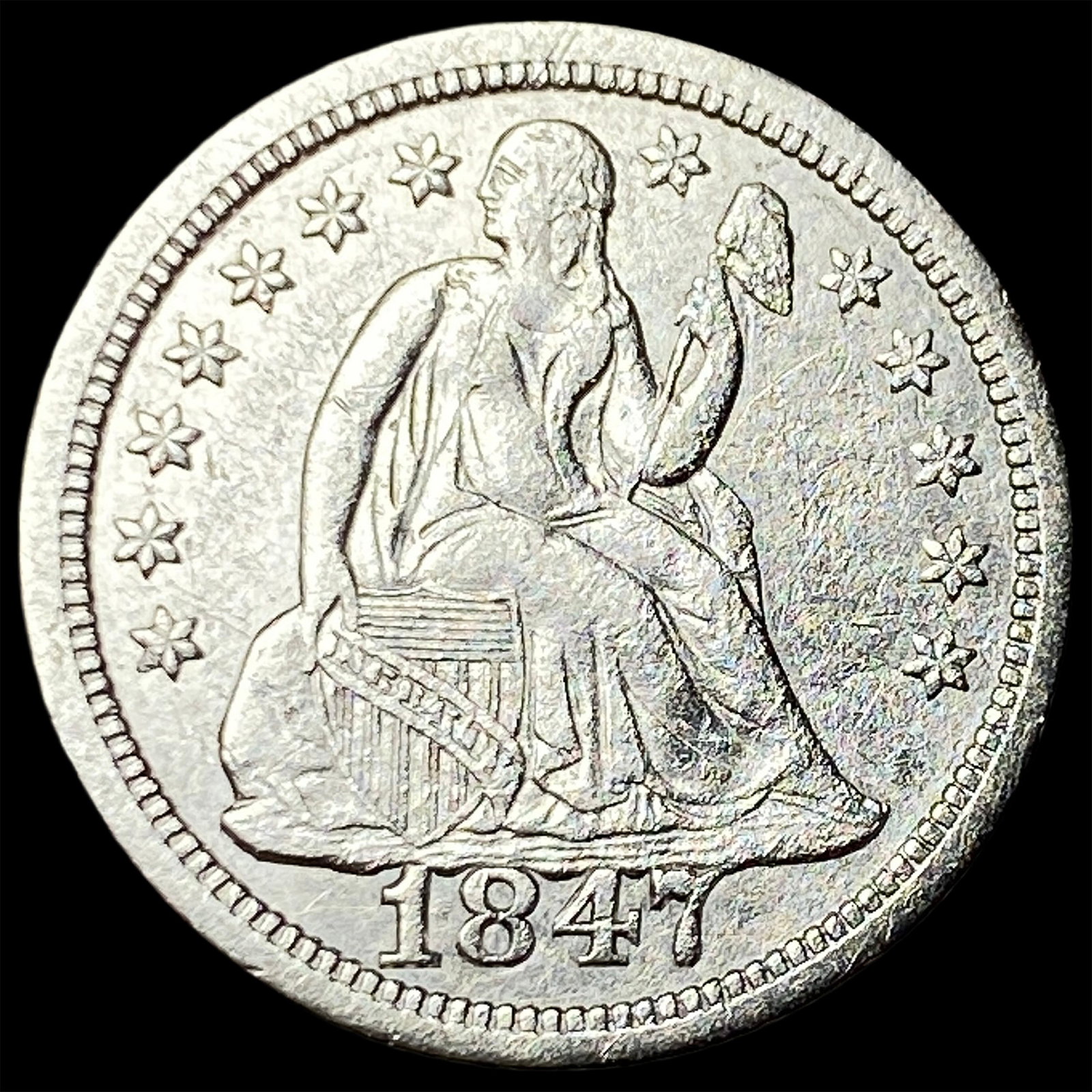 1847 Seated Liberty Dime NEARLY UNCIRCULATED (1 of 2)