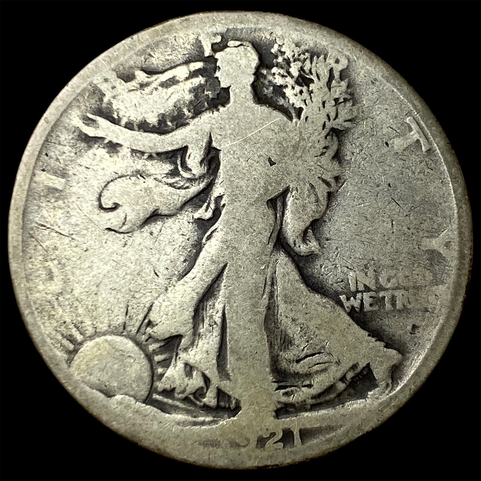 1921 Walking Liberty Half Dollar NICELY CIRCULATED: 1921 Walking Liberty Half Dollar NICELY CIRCULATED