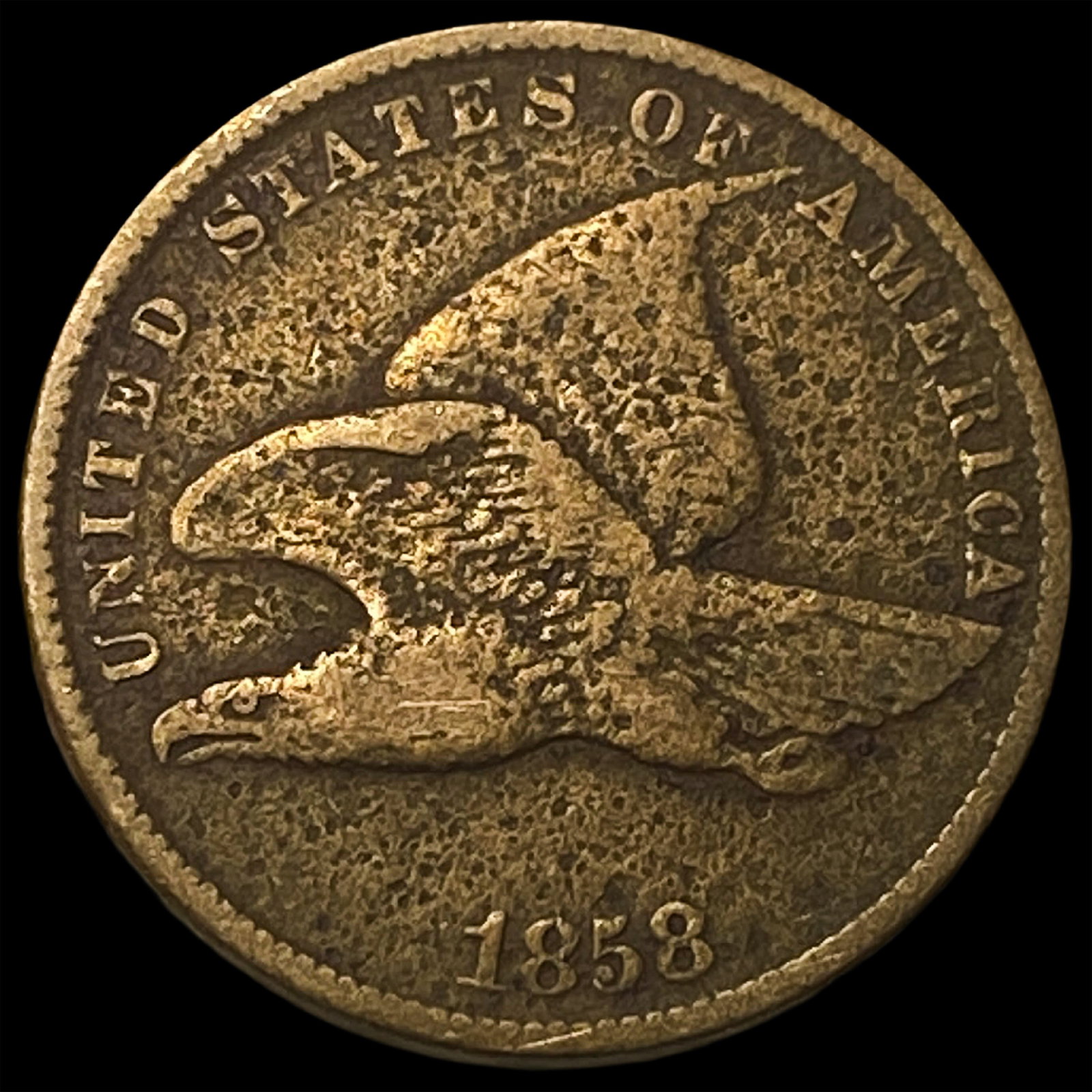 1858 Flying Eagle Cent NEARLY UNCIRCULATED: 1858 Flying Eagle Cent NEARLY UNCIRCULATED