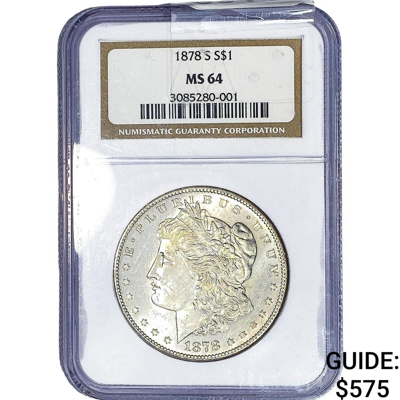 1878-S Morgan Silver Dollar NGC MS64: 1878-S Morgan Silver Dollar NGC MS64