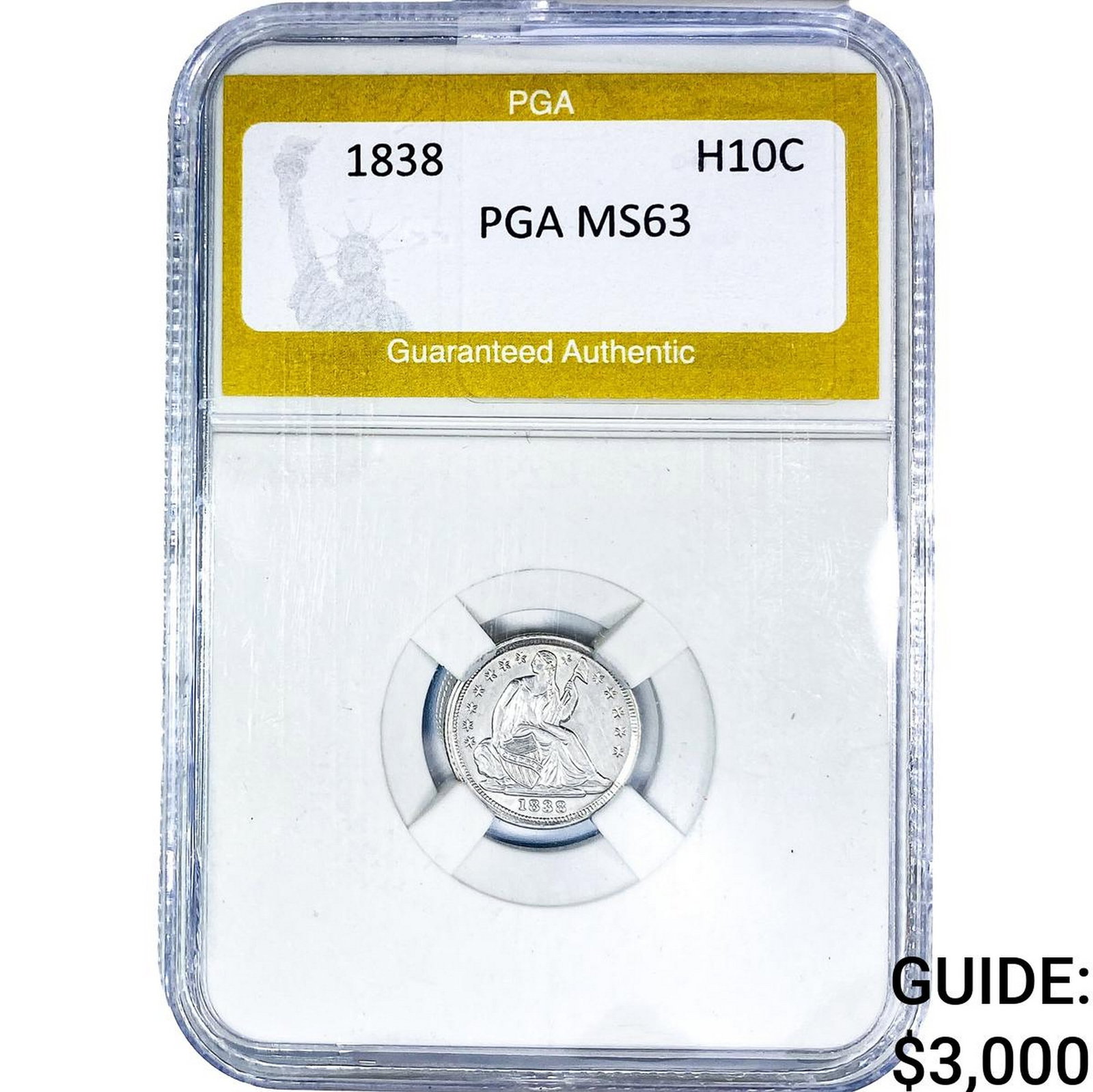 1838 Seated Liberty Half Dime PGA MS63 (1 of 2)