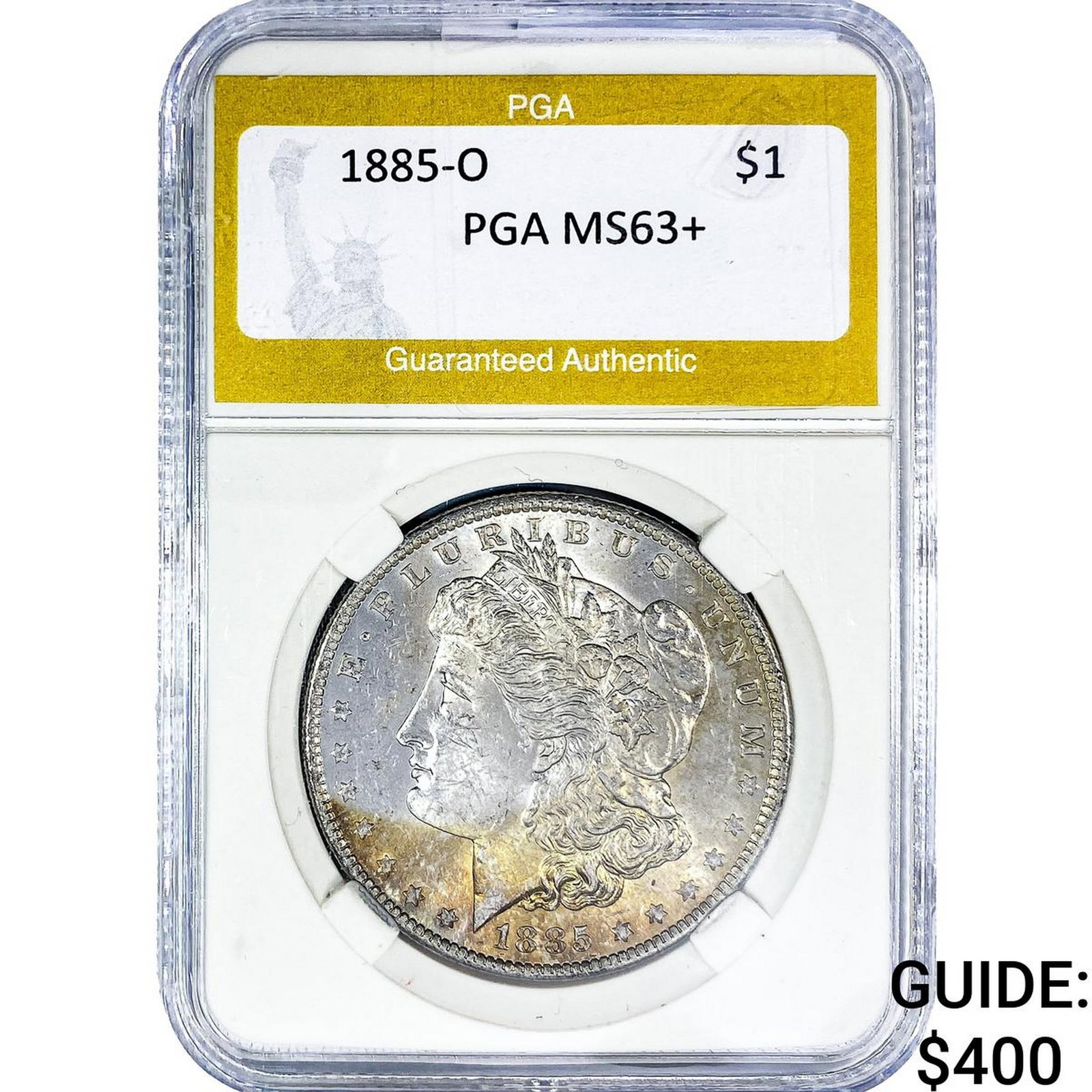 1885-O Morgan Silver Dollar PGA MS63+ (1 of 2)