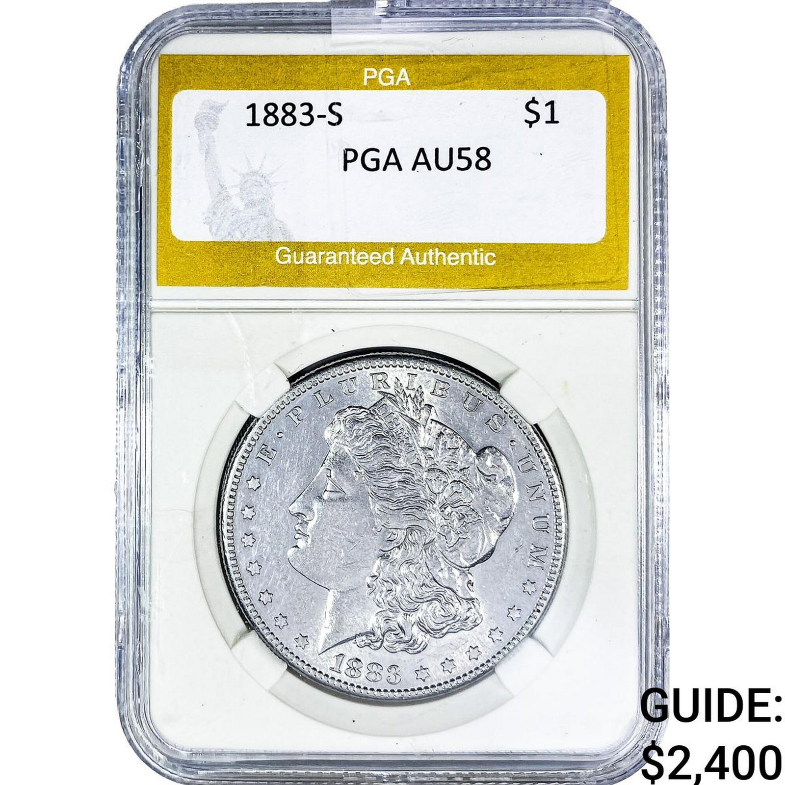 1883-S Morgan Silver Dollar PGA AU58: 1883-S Morgan Silver Dollar PGA AU58