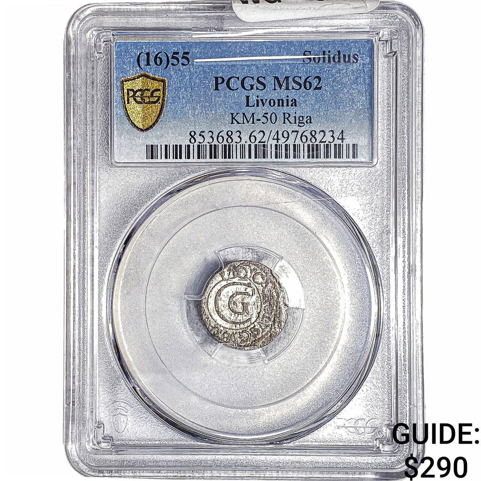 1655 Livonia Silver Solidus PCGS MS62 (1 of 2)