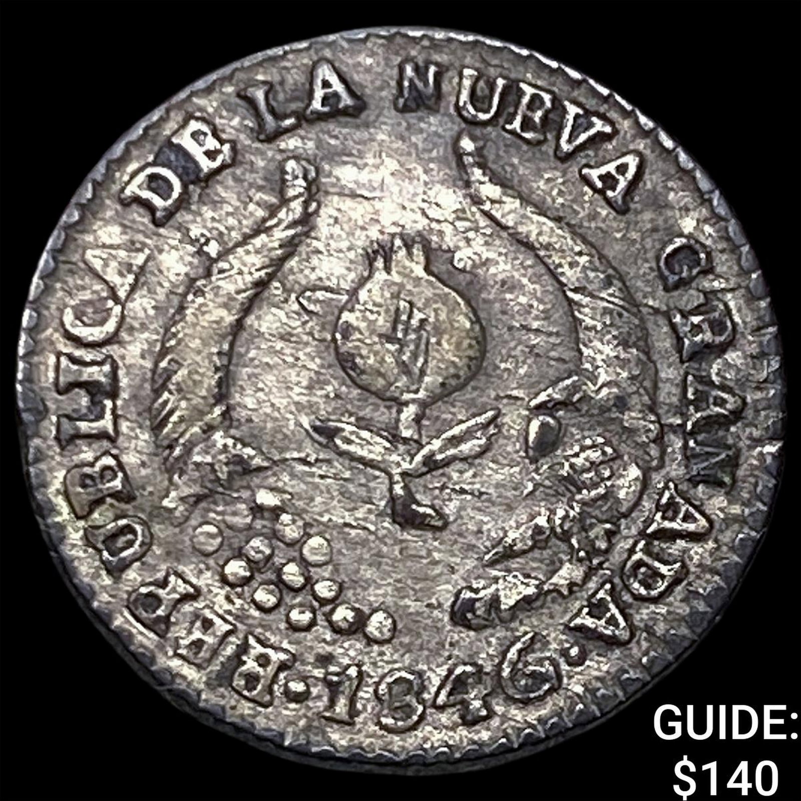 1846 Colombia Silver 1/2 Real (1 of 2)
