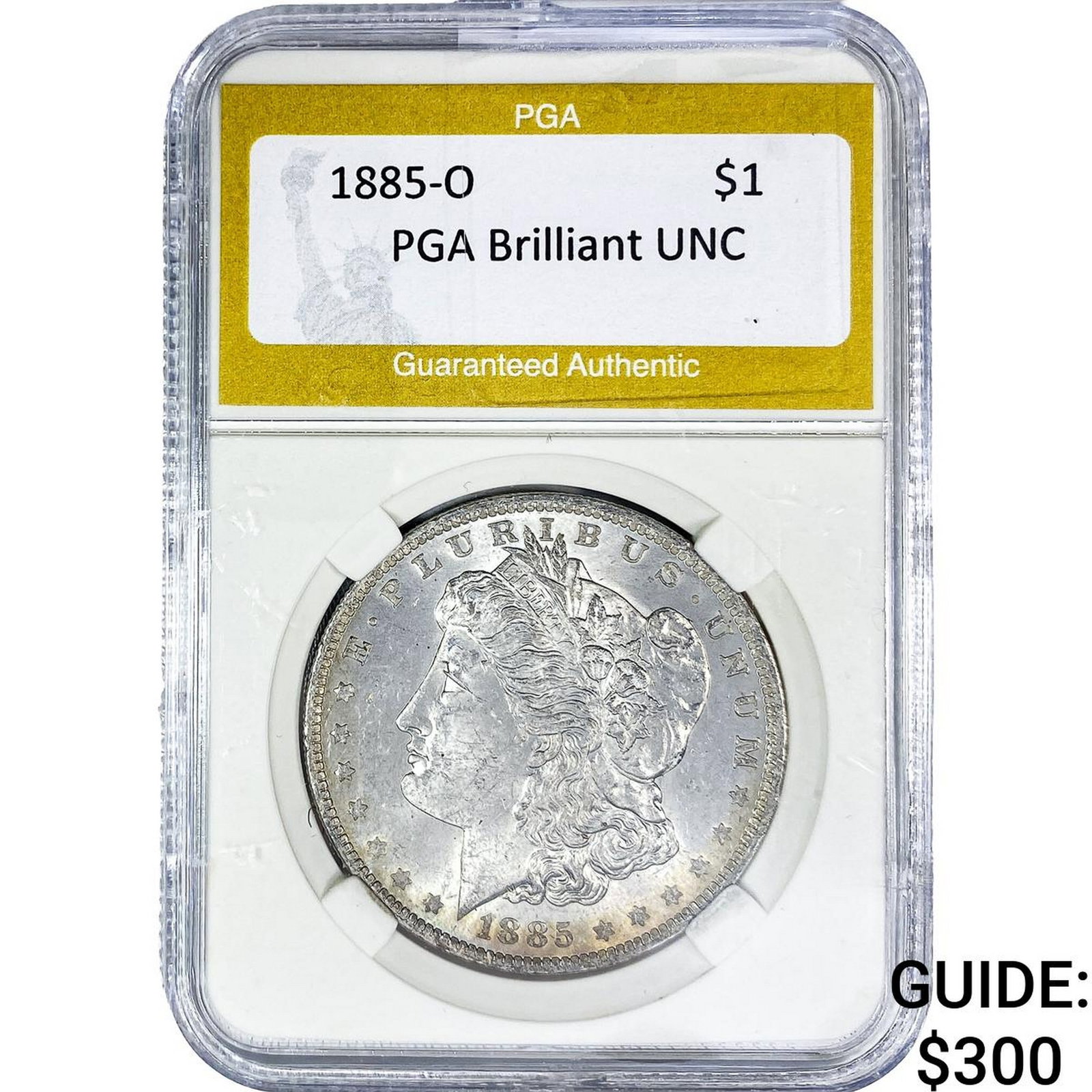 1885-O Morgan Silver Dollar PGA Brilliant UNC: 1885-O Morgan Silver Dollar PGA Brilliant UNC