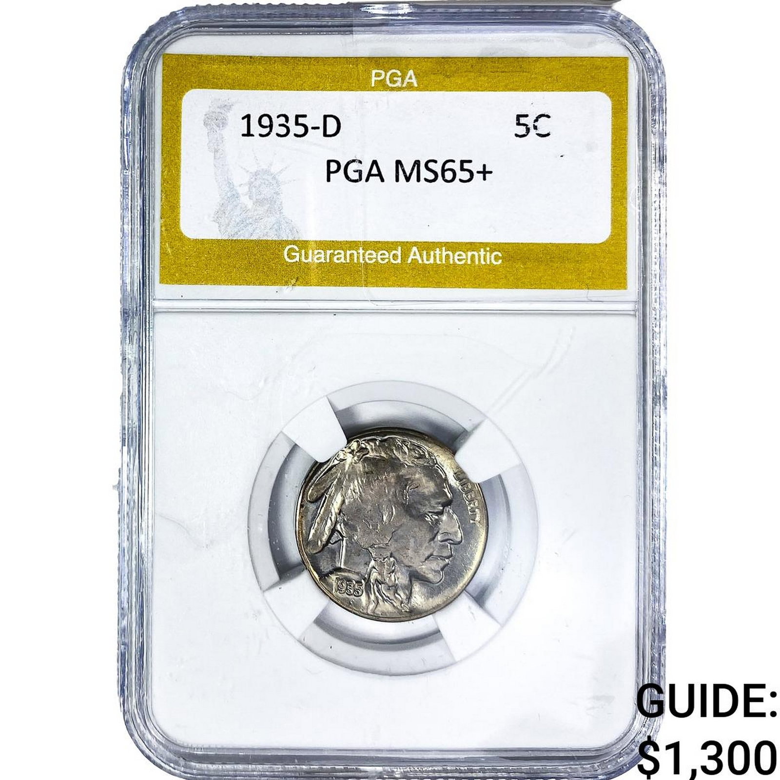 1935-D Buffalo Nickel PGA MS65+: 1935-D Buffalo Nickel PGA MS65+