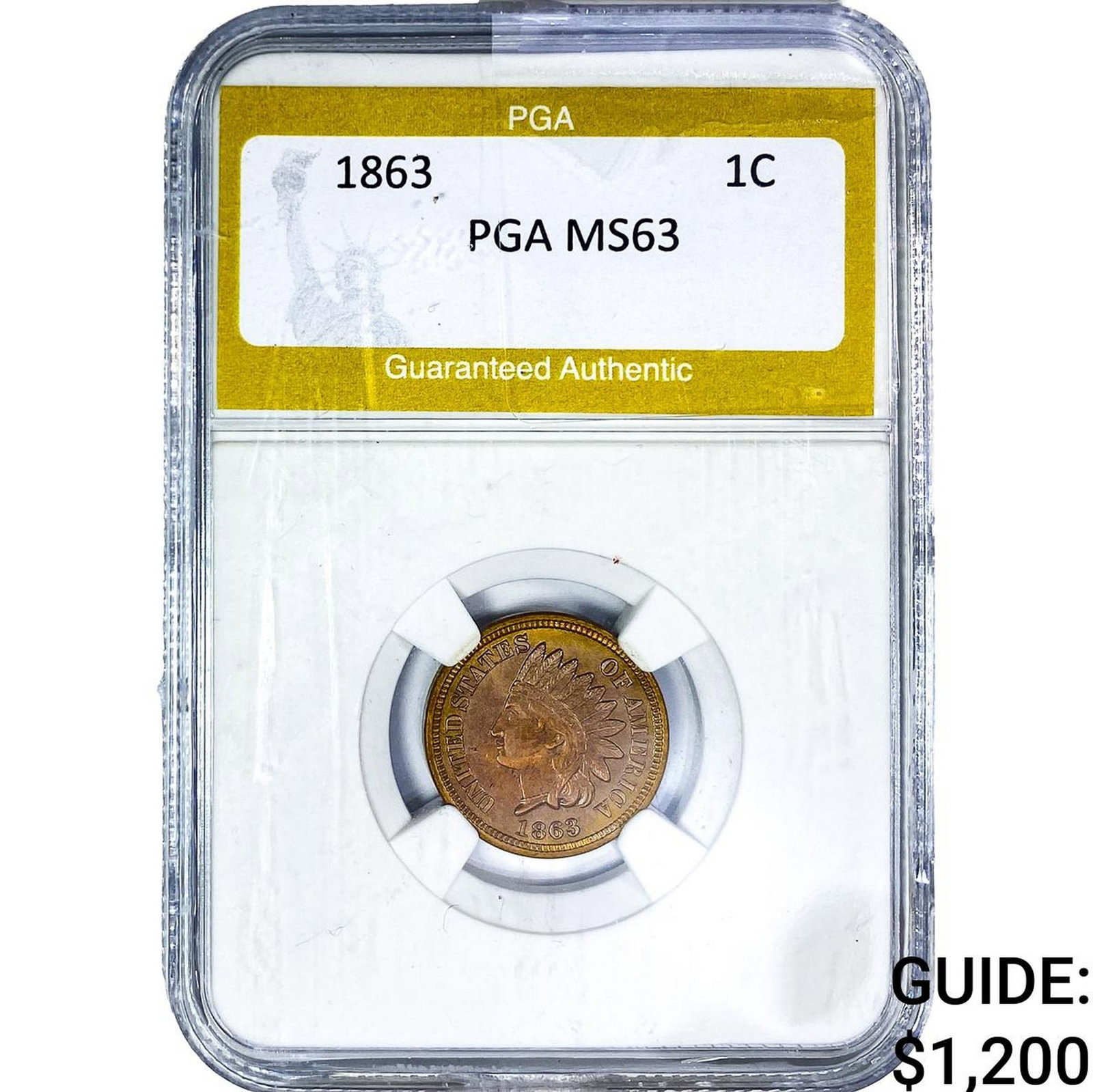 1863 Indian Head Cent PGA MS63 (1 of 2)