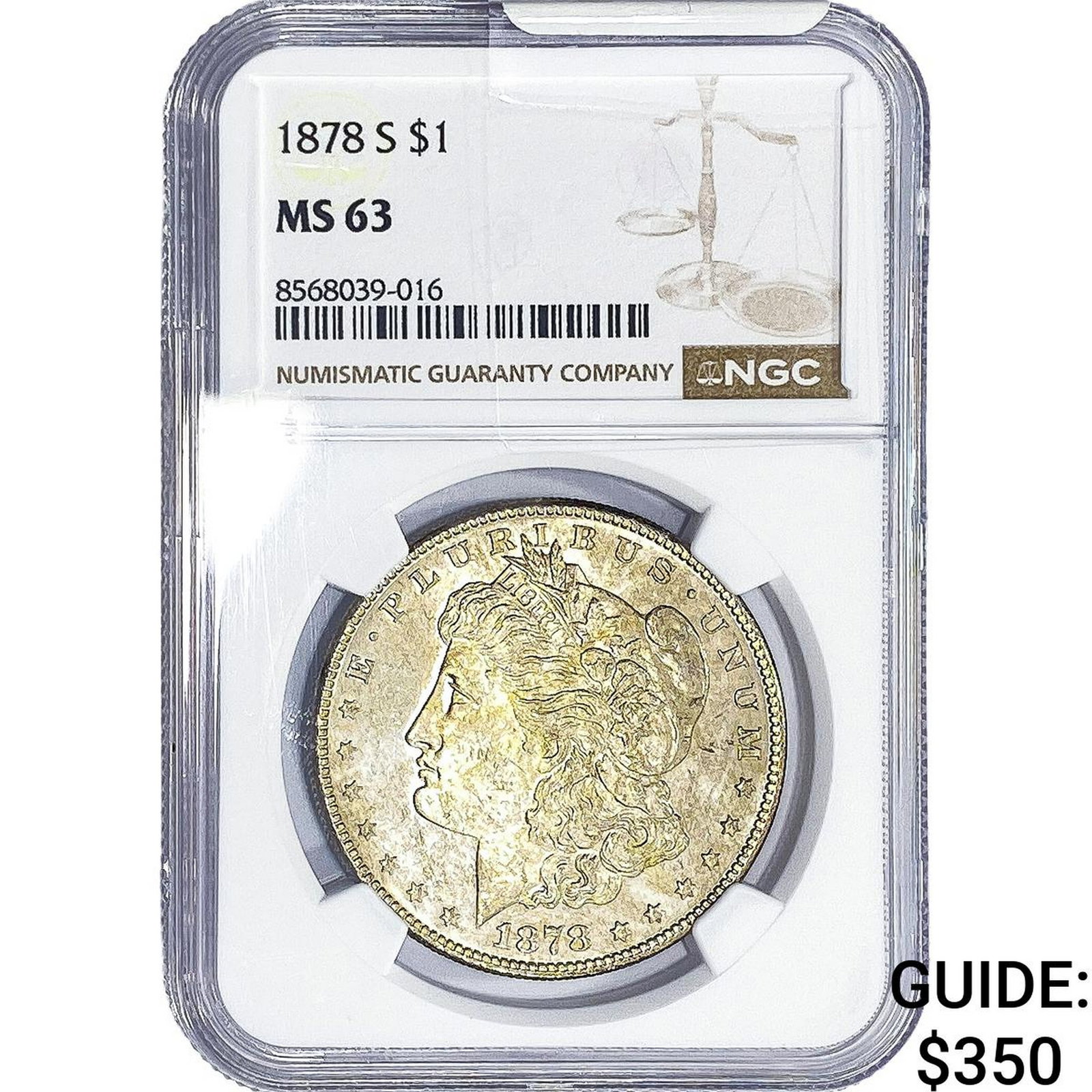 1878-S Morgan Silver Dollar NGC MS63: 1878-S Morgan Silver Dollar NGC MS63
