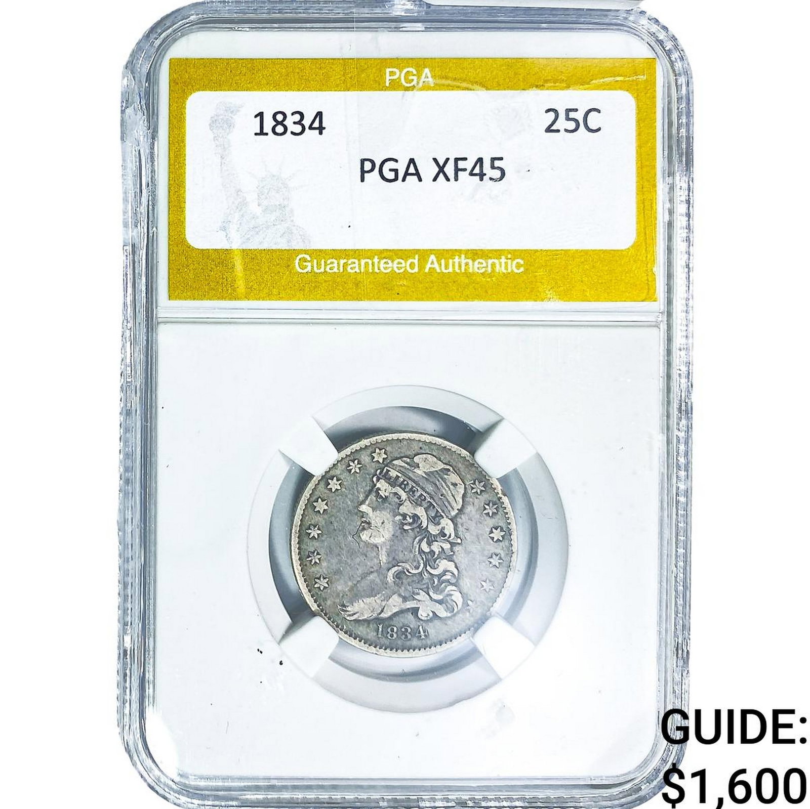 1834 Capped Bust Quarter PGA XF45: 1834 Capped Bust Quarter PGA XF45