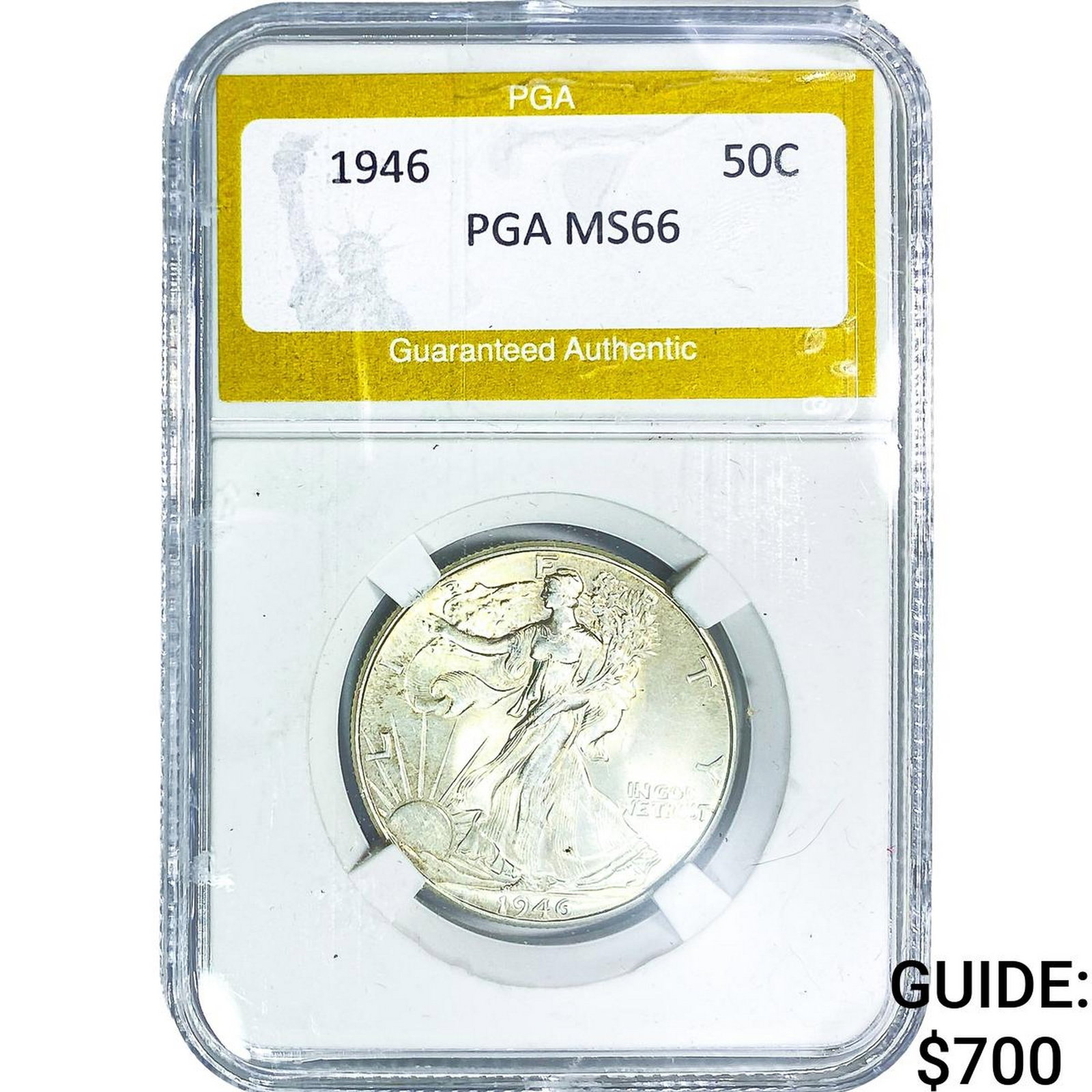 1946 Walking Liberty Half Dollar PGA MS66: 1946 Walking Liberty Half Dollar PGA MS66