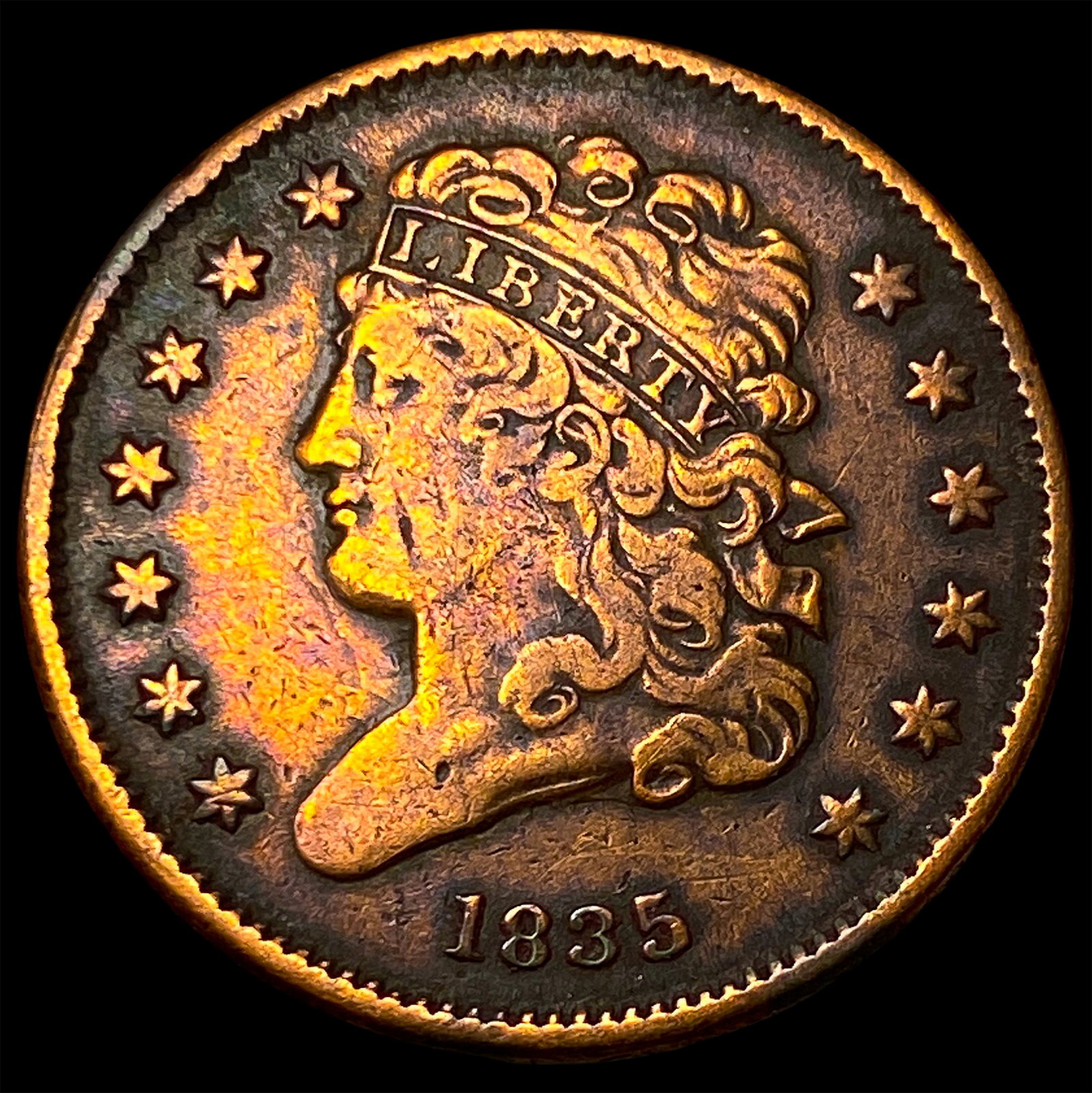 1835 Classic Head Half Cent NEARLY UNCIRCULATED: 1835 Classic Head Half Cent NEARLY UNCIRCULATED