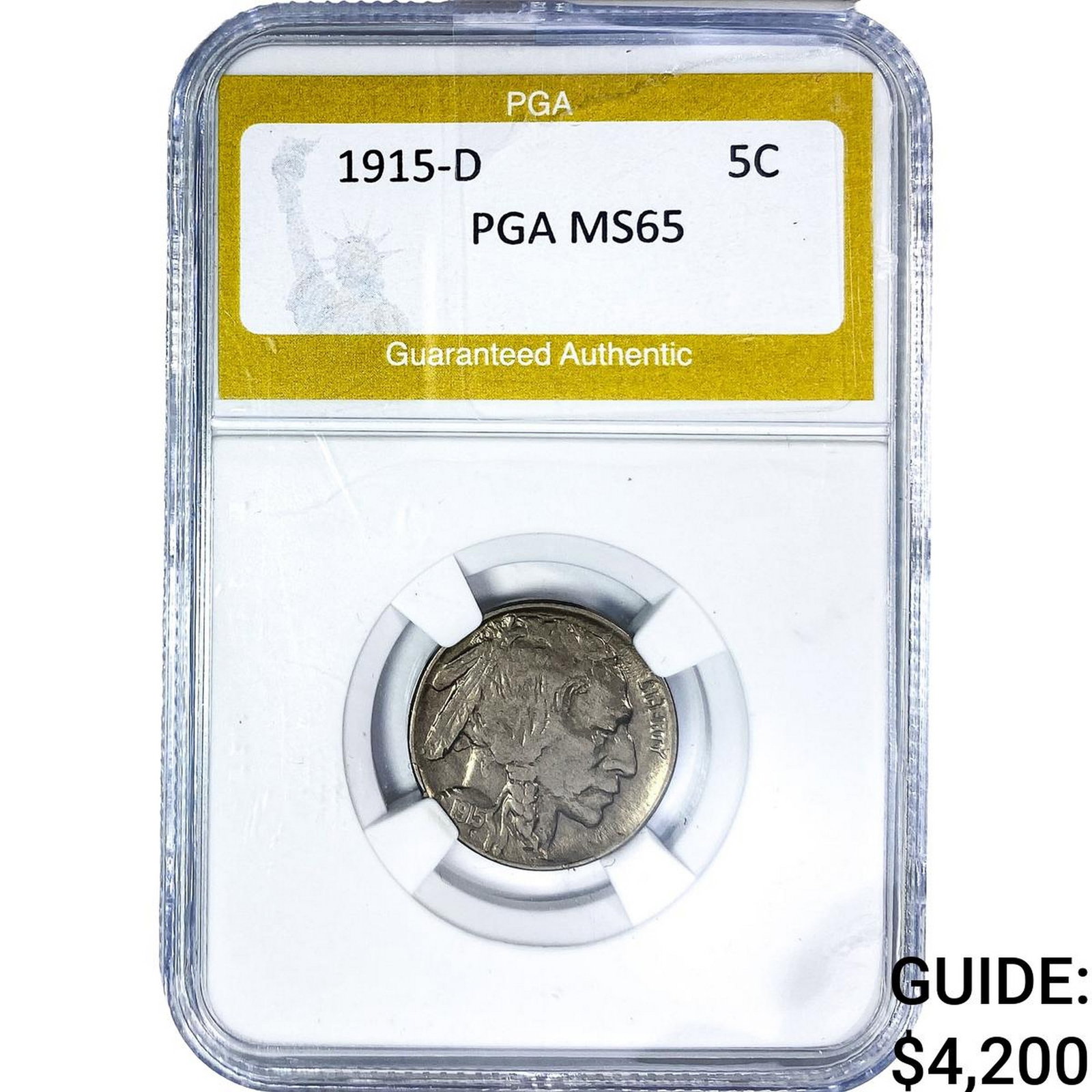 1915-D Buffalo Nickel PGA MS65: 1915-D Buffalo Nickel PGA MS65