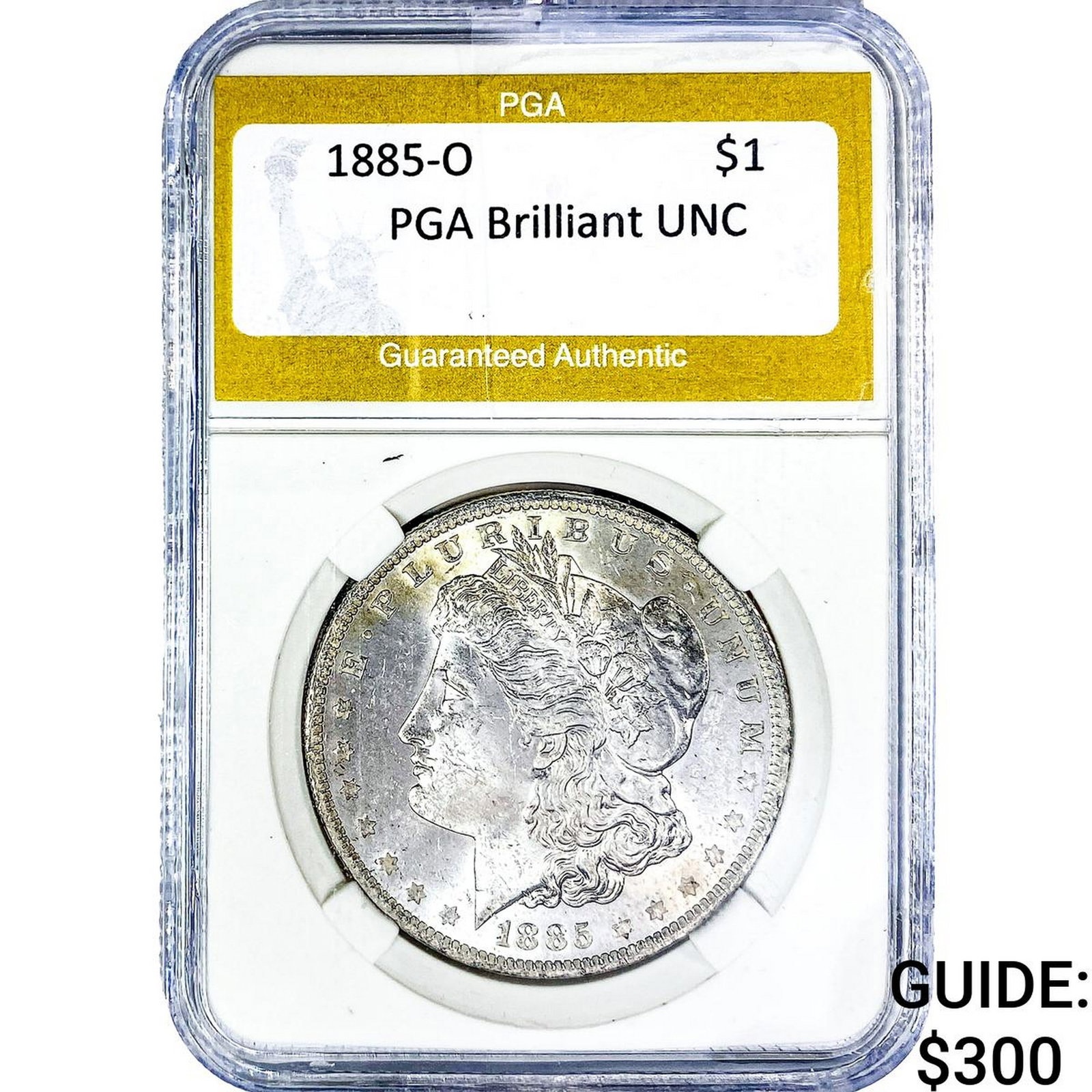 1885-O Morgan Silver Dollar PGA Brilliant UNC: 1885-O Morgan Silver Dollar PGA Brilliant UNC