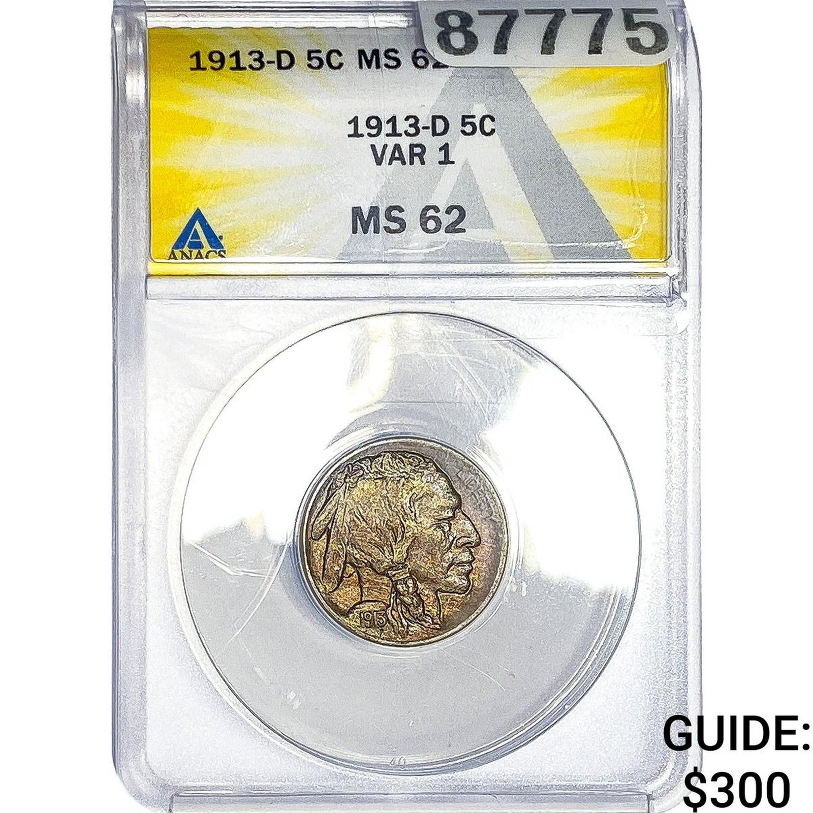 1913-D Buffalo Nickel ANACS MS62 VAR 1 (1 of 2)