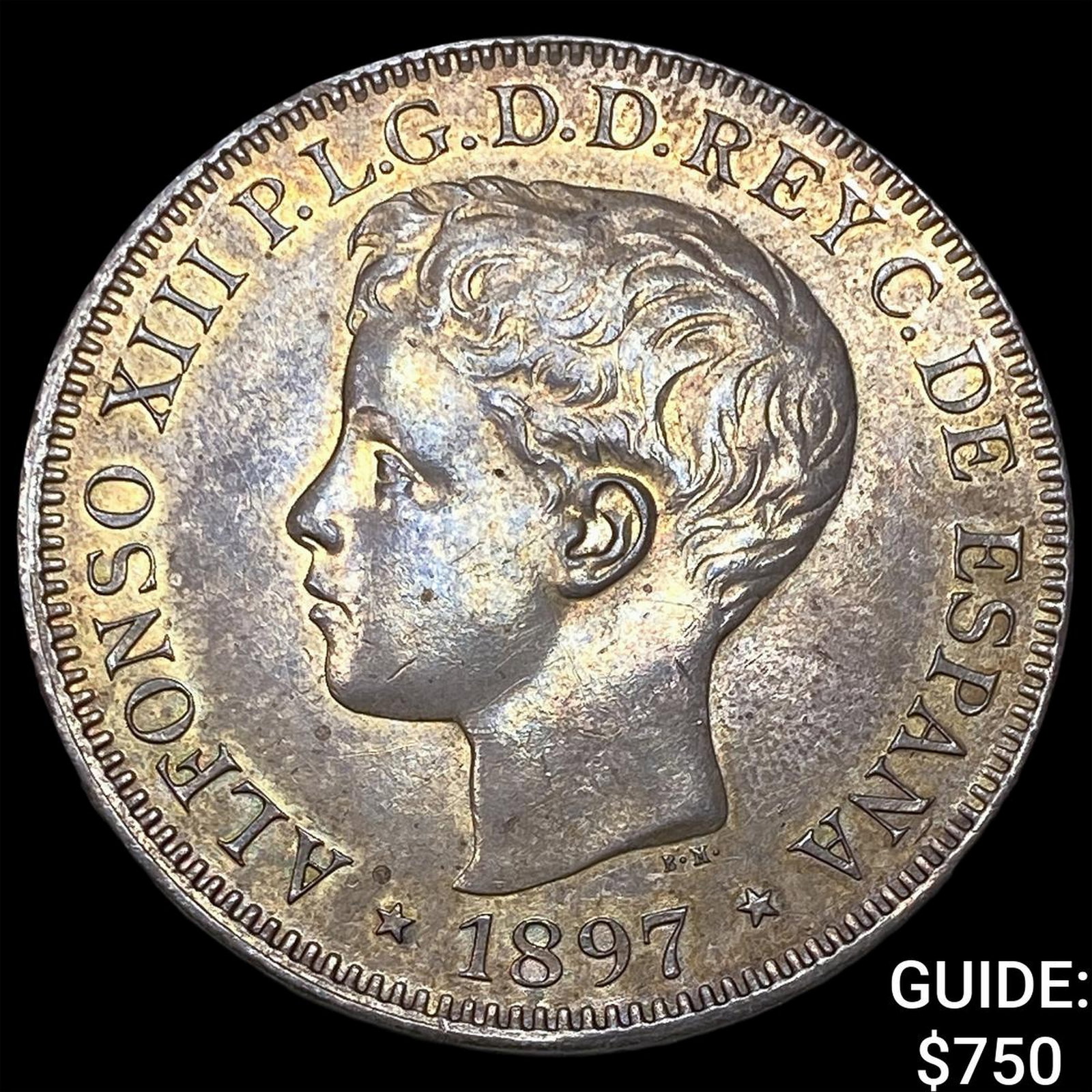 1897 Philippines Alfonso XIII Silver Peso (1 of 2)