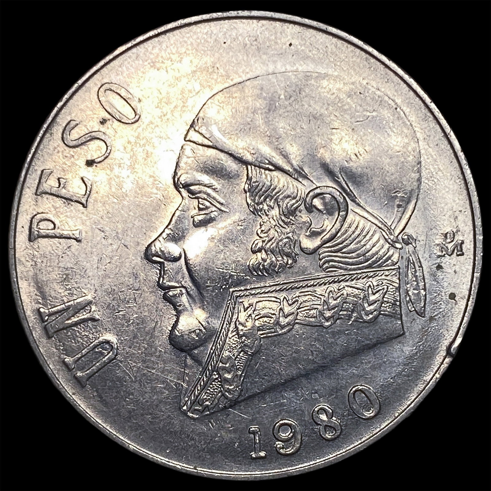 1980 Mexico Copper Nickel 1 Peso Closed 8: 1980 Mexico Copper Nickel 1 Peso Closed 8