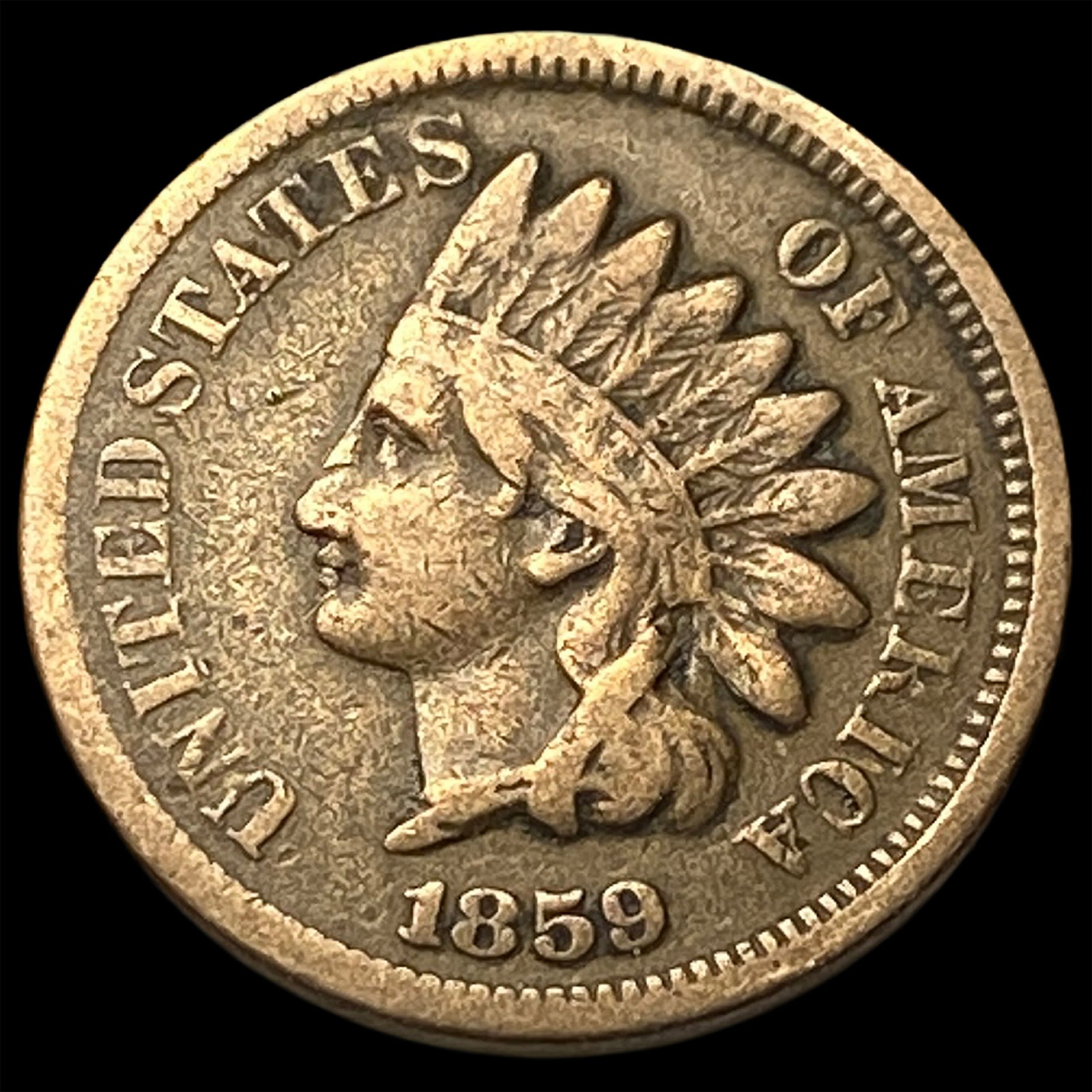 1859 Indian Head Cent NEARLY UNCIRCULATED: 1859 Indian Head Cent NEARLY UNCIRCULATED