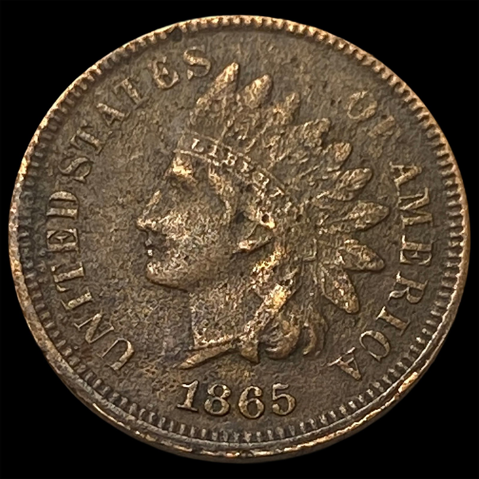 1865 Indian Head Cent NEARLY UNCIRCULATED: 1865 Indian Head Cent NEARLY UNCIRCULATED