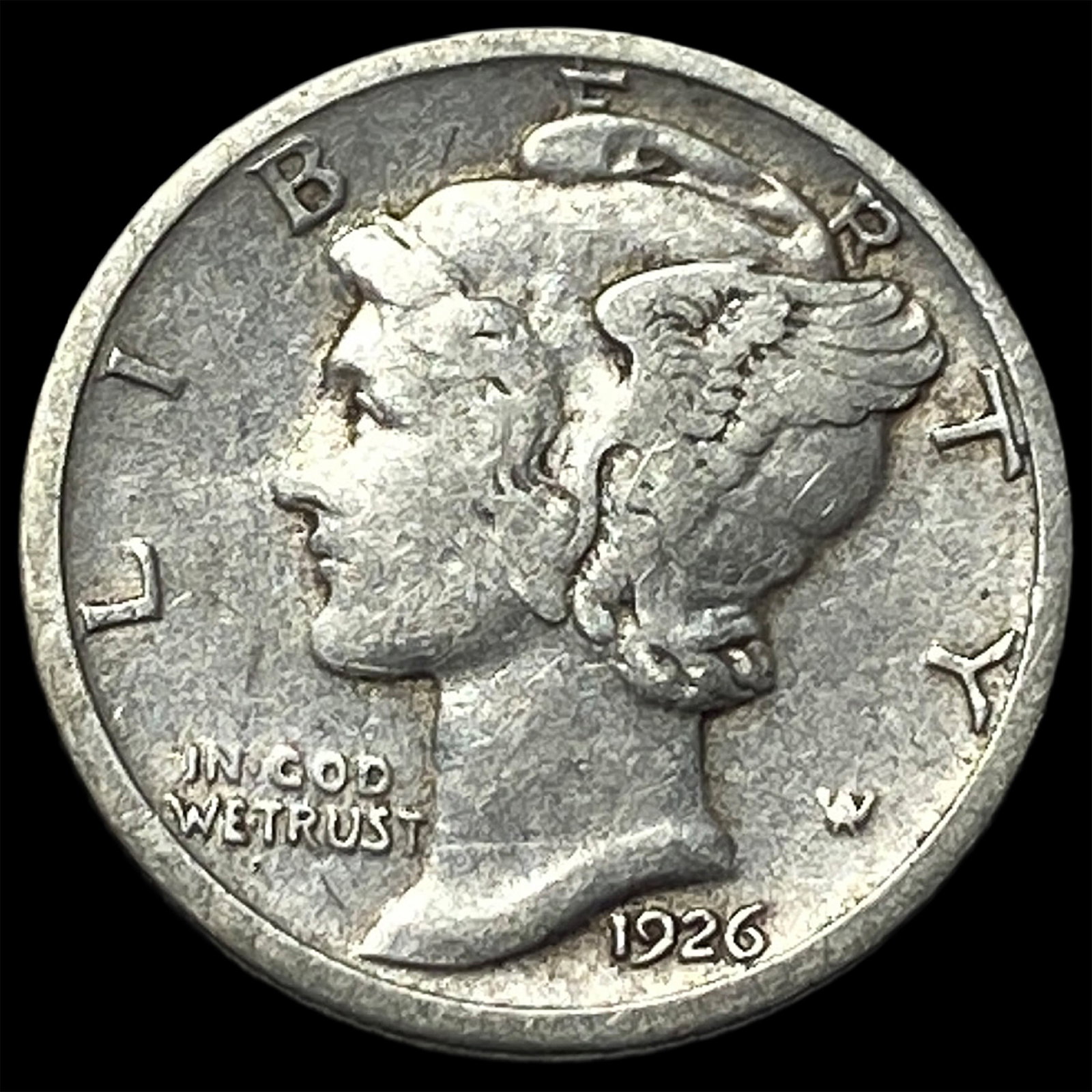 1926-S Silver Mercury Dime NEARLY UNCIRCULATED: 1926-S Silver Mercury Dime NEARLY UNCIRCULATED
