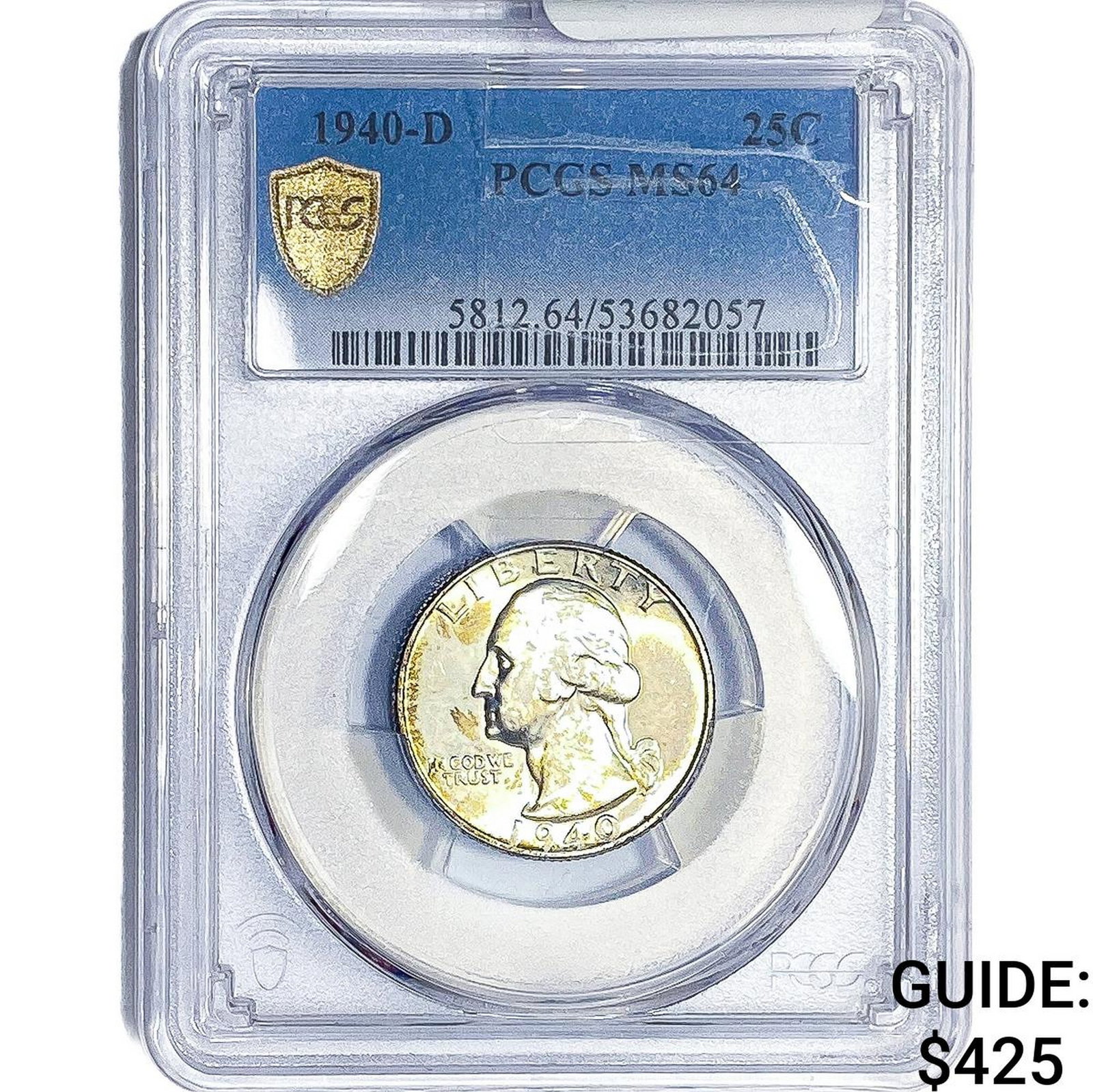 1940-D Washington Silver Quarter PCGS MS64: 1940-D Washington Silver Quarter PCGS MS64