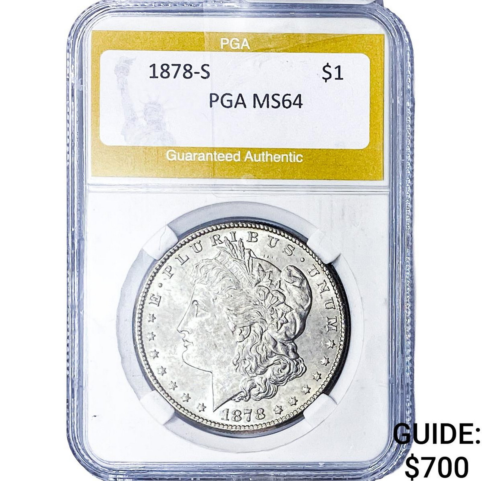 1878-S Morgan Silver Dollar PGA MS64: 1878-S Morgan Silver Dollar PGA MS64