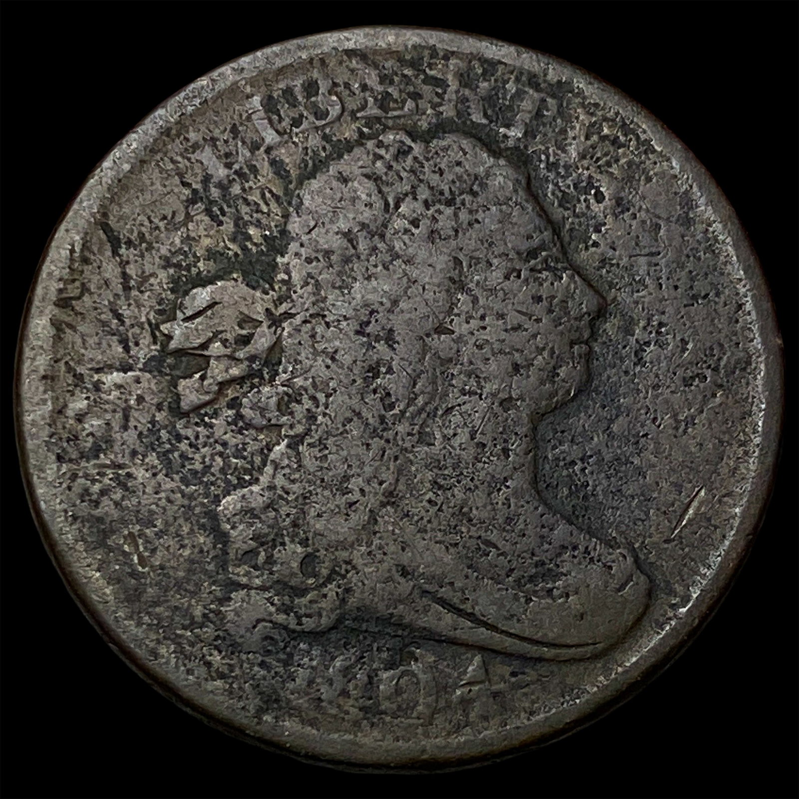 1804 Draped Bust Half Cent NEARLY UNCIRCULATED: 1804 Draped Bust Half Cent NEARLY UNCIRCULATED