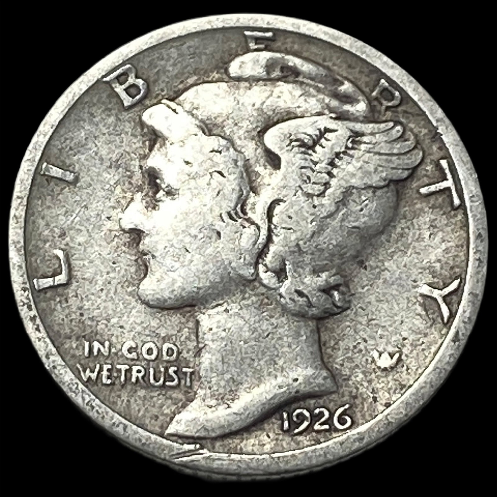 1926-S Silver Mercury Dime NEARLY UNCIRCULATED: 1926-S Silver Mercury Dime NEARLY UNCIRCULATED