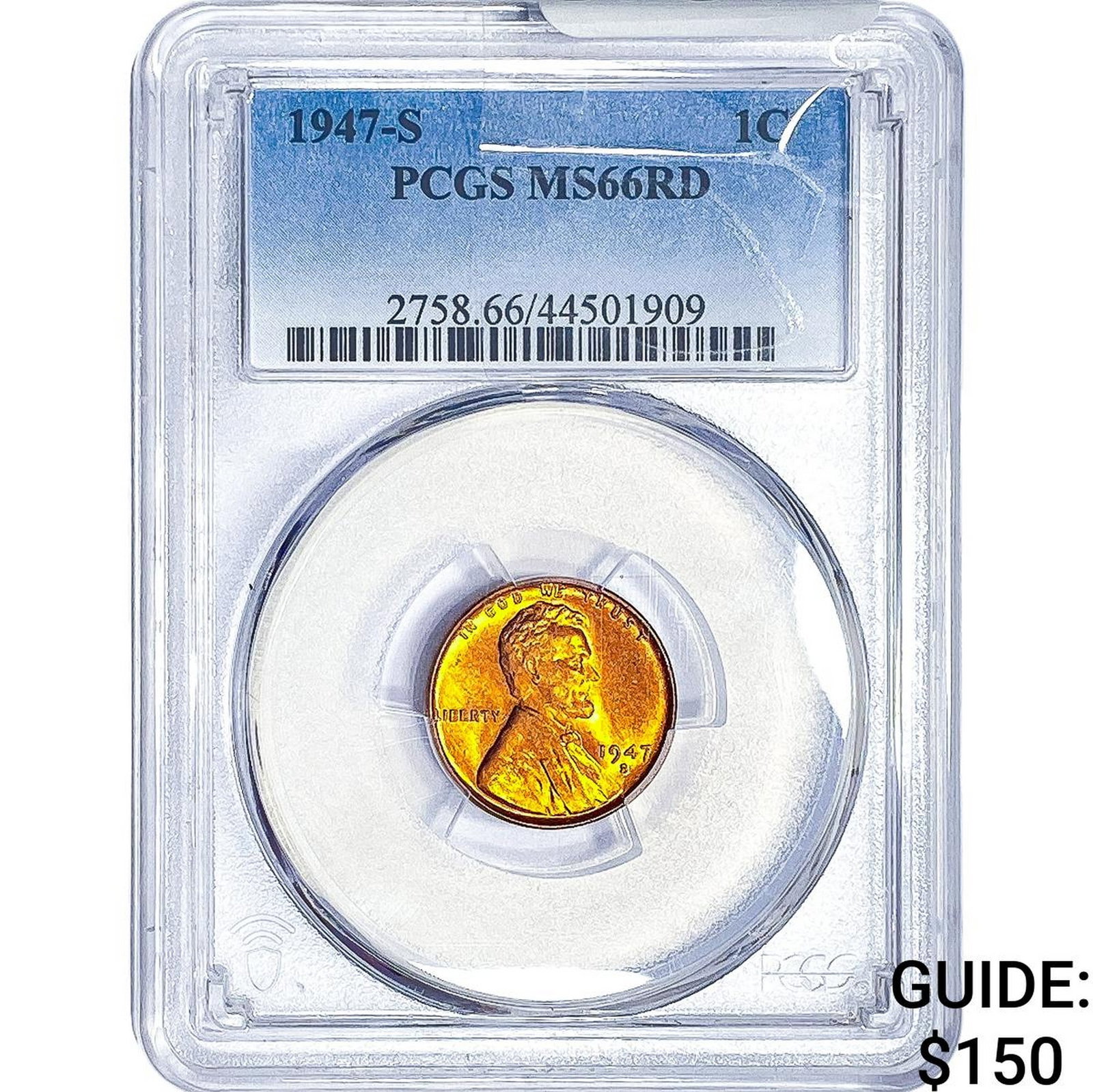 1947-S Wheat Cent PCGS MS66 RD: 1947-S Wheat Cent PCGS MS66 RD