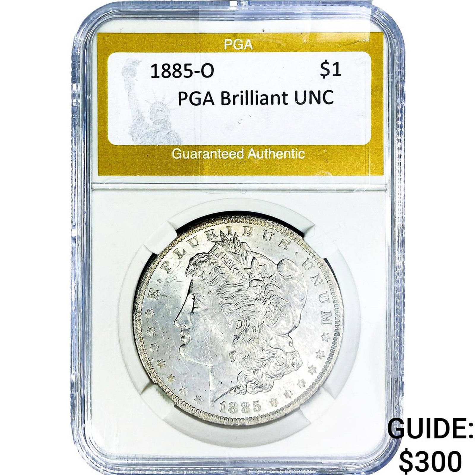 1885-O Morgan Silver Dollar PGA Brilliant UNC: 1885-O Morgan Silver Dollar PGA Brilliant UNC