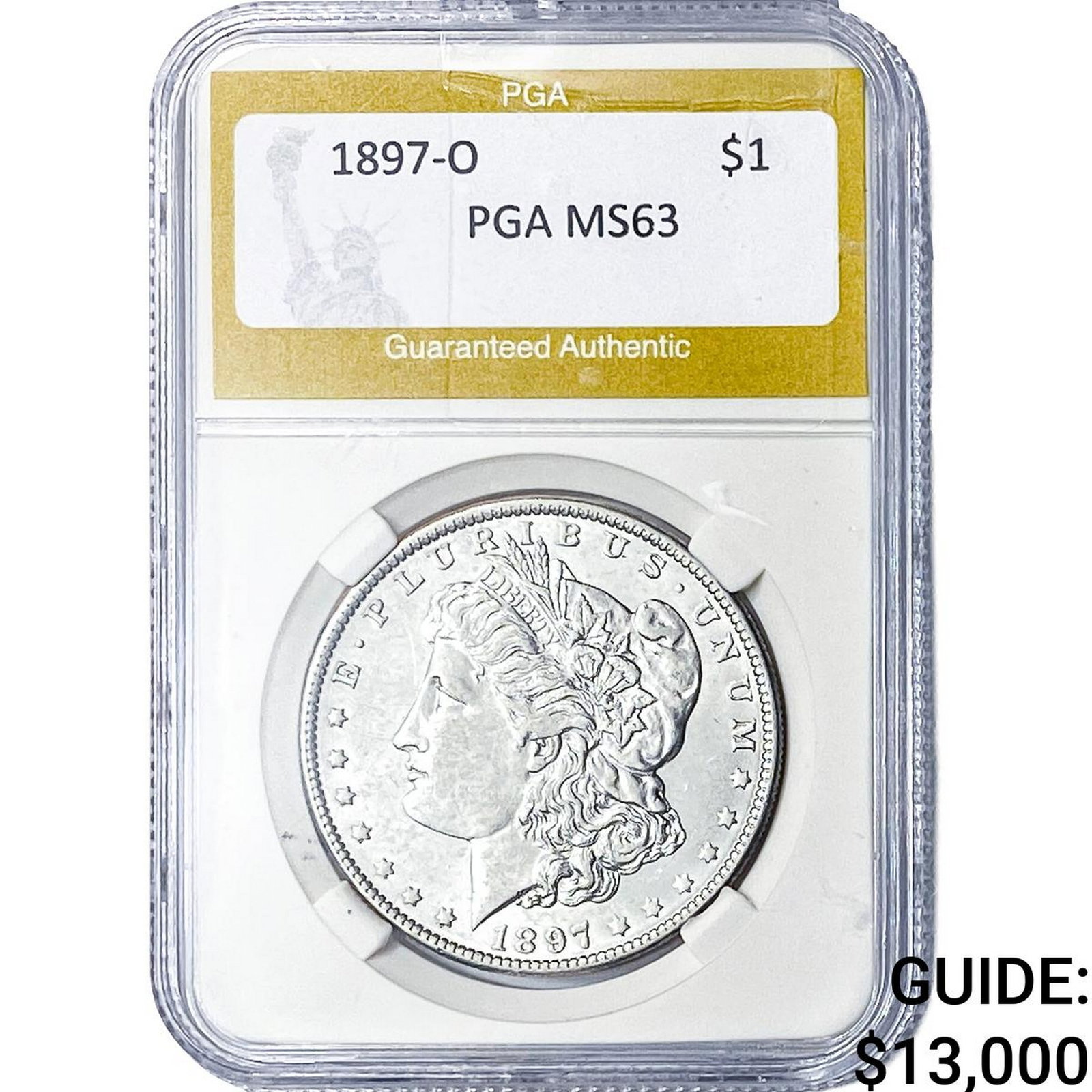 1897-O Morgan Silver Dollar PGA MS63: 1897-O Morgan Silver Dollar PGA MS63