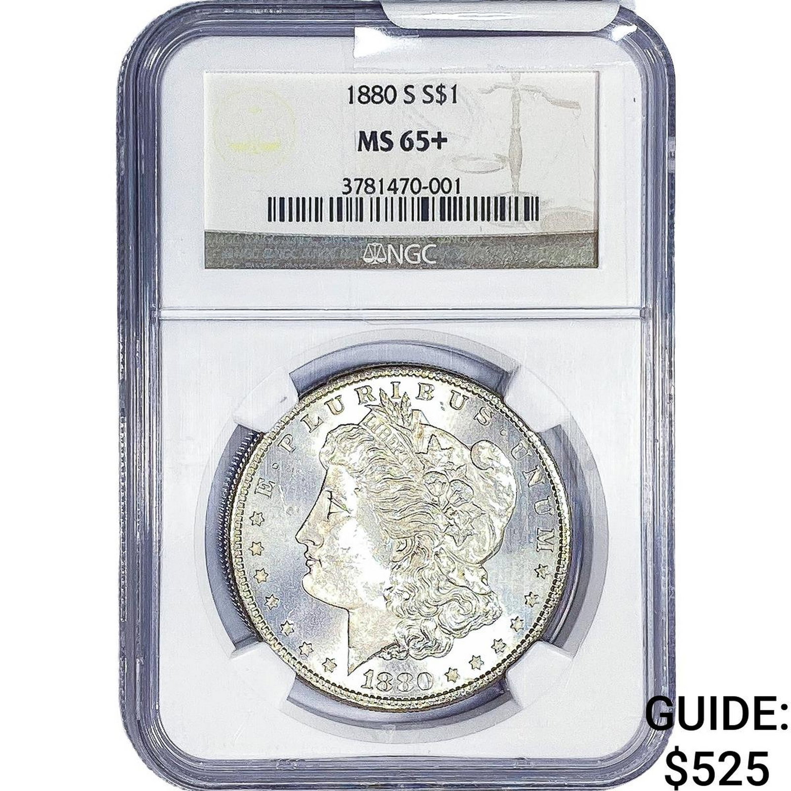 1880-S Morgan Silver Dollar NGC MS65+: 1880-S Morgan Silver Dollar NGC MS65+