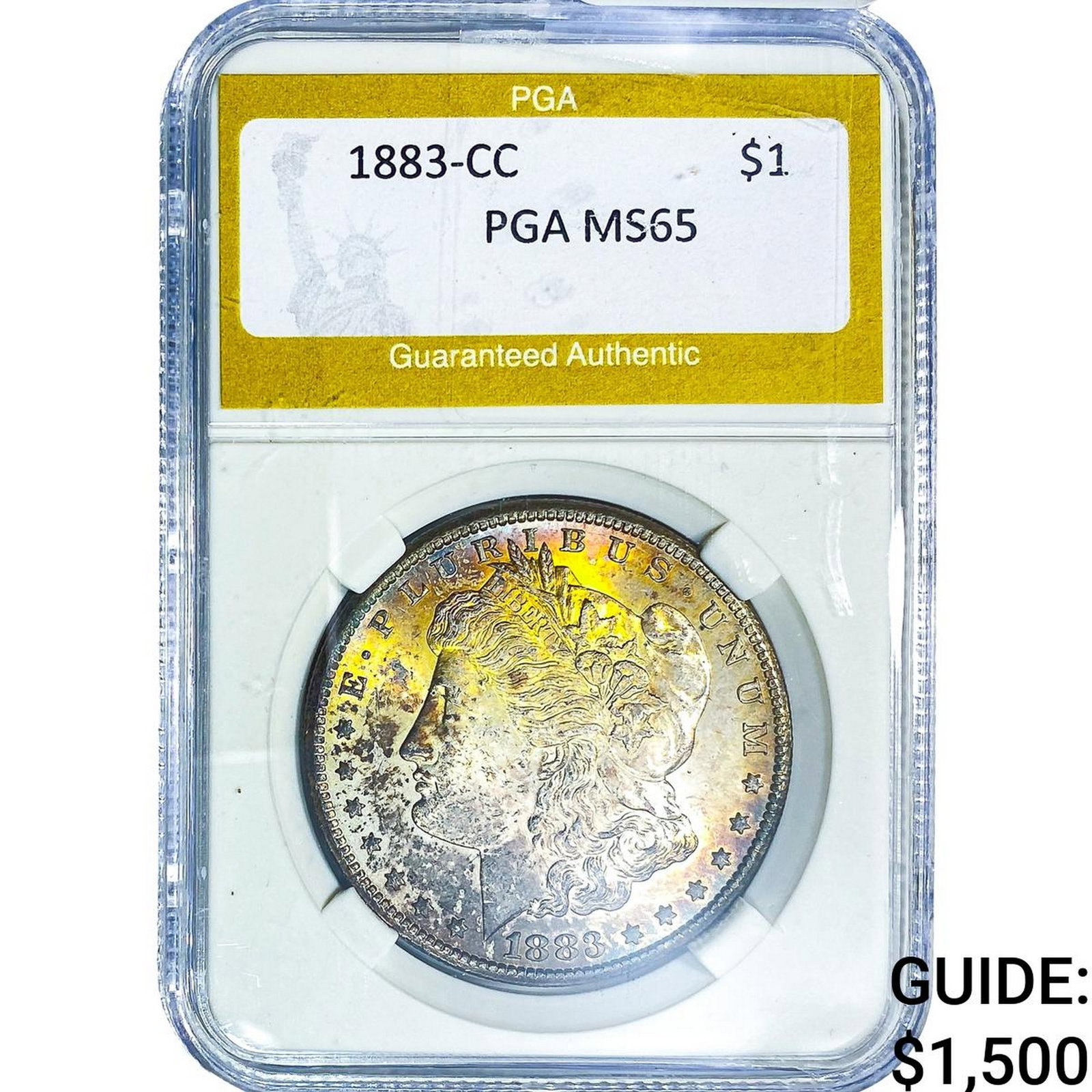 1883-CC Morgan Silver Dollar PGA MS65: 1883-CC Morgan Silver Dollar PGA MS65
