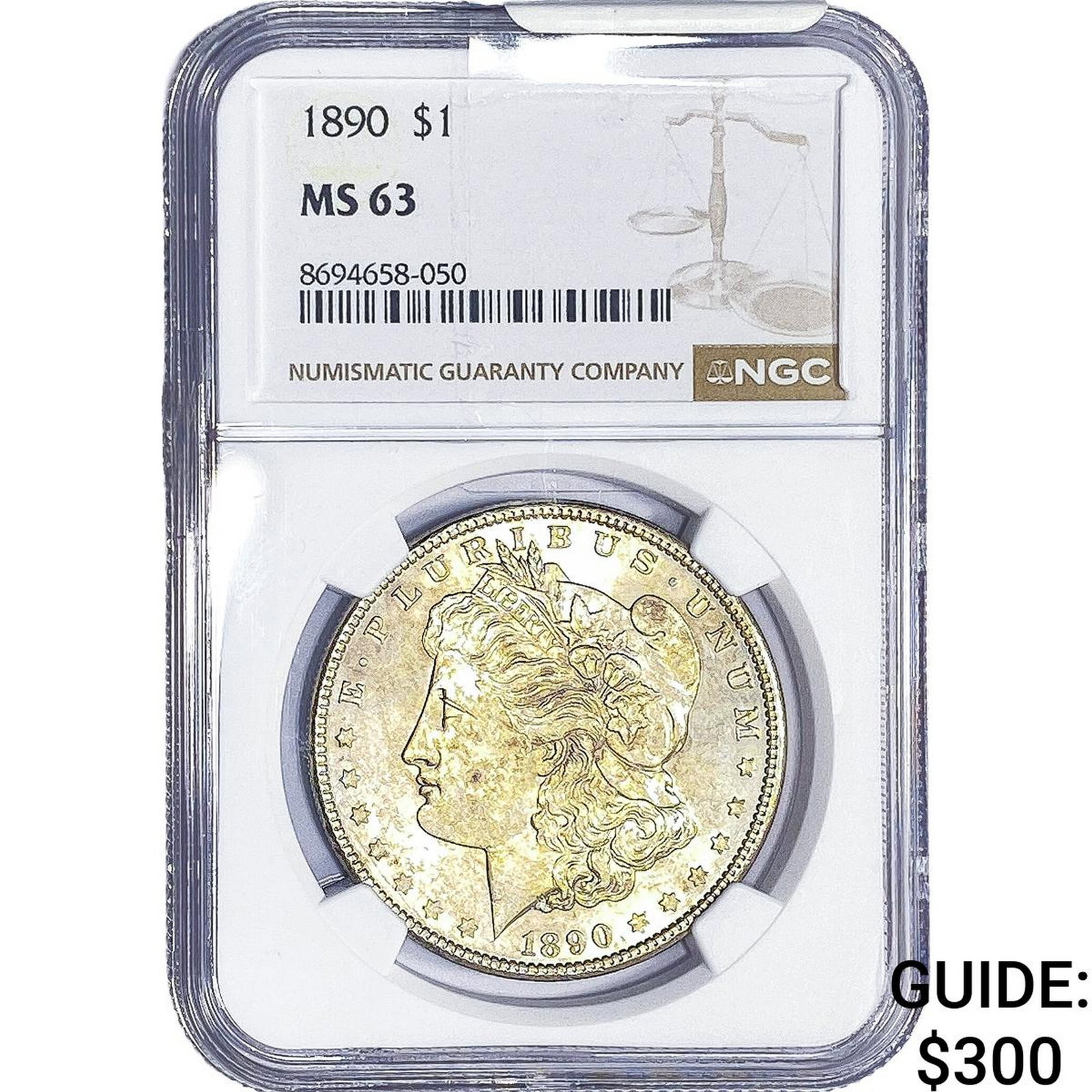 1890 Morgan Silver Dollar NGC MS63: 1890 Morgan Silver Dollar NGC MS63