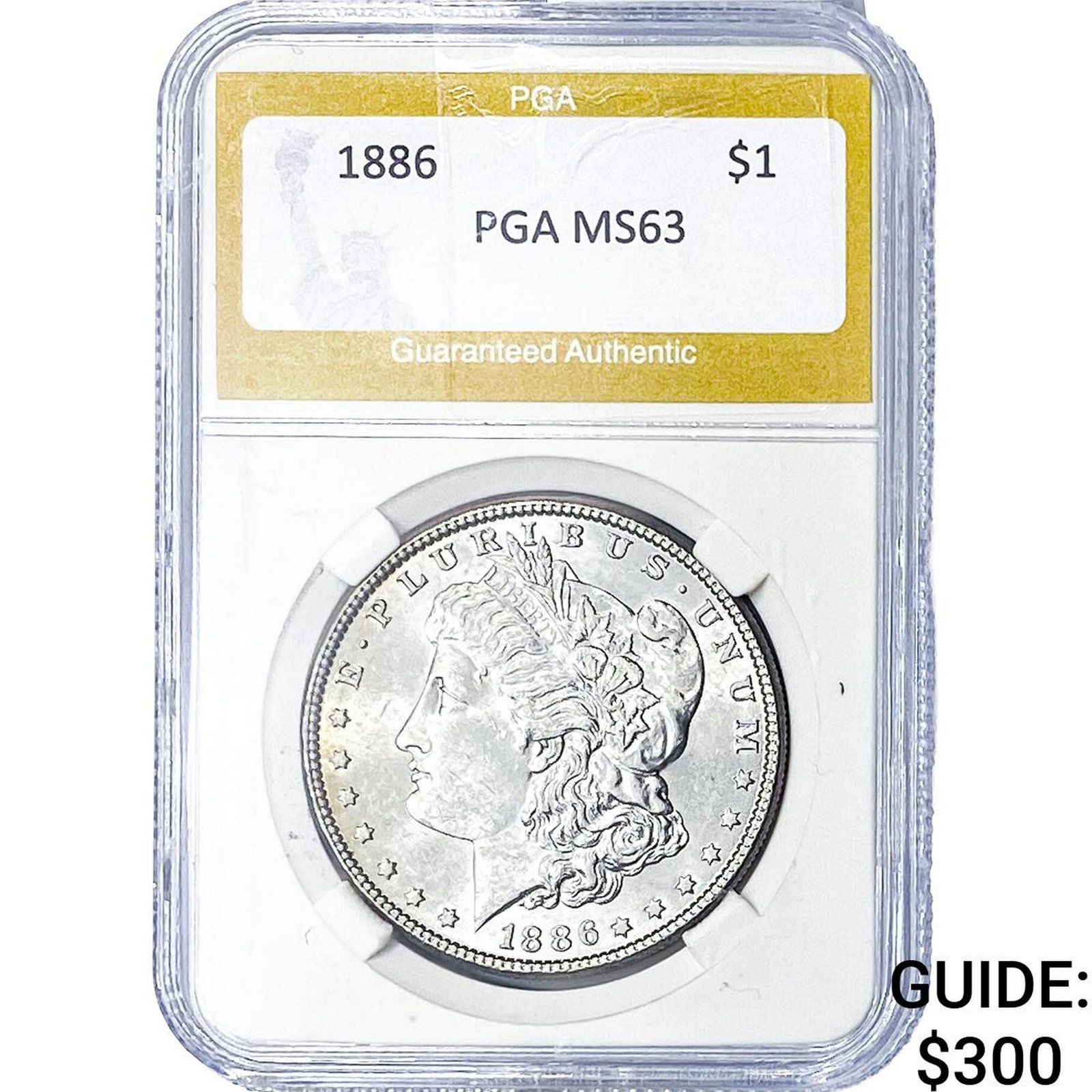 1886 Morgan Silver Dollar PGA MS63: 1886 Morgan Silver Dollar PGA MS63