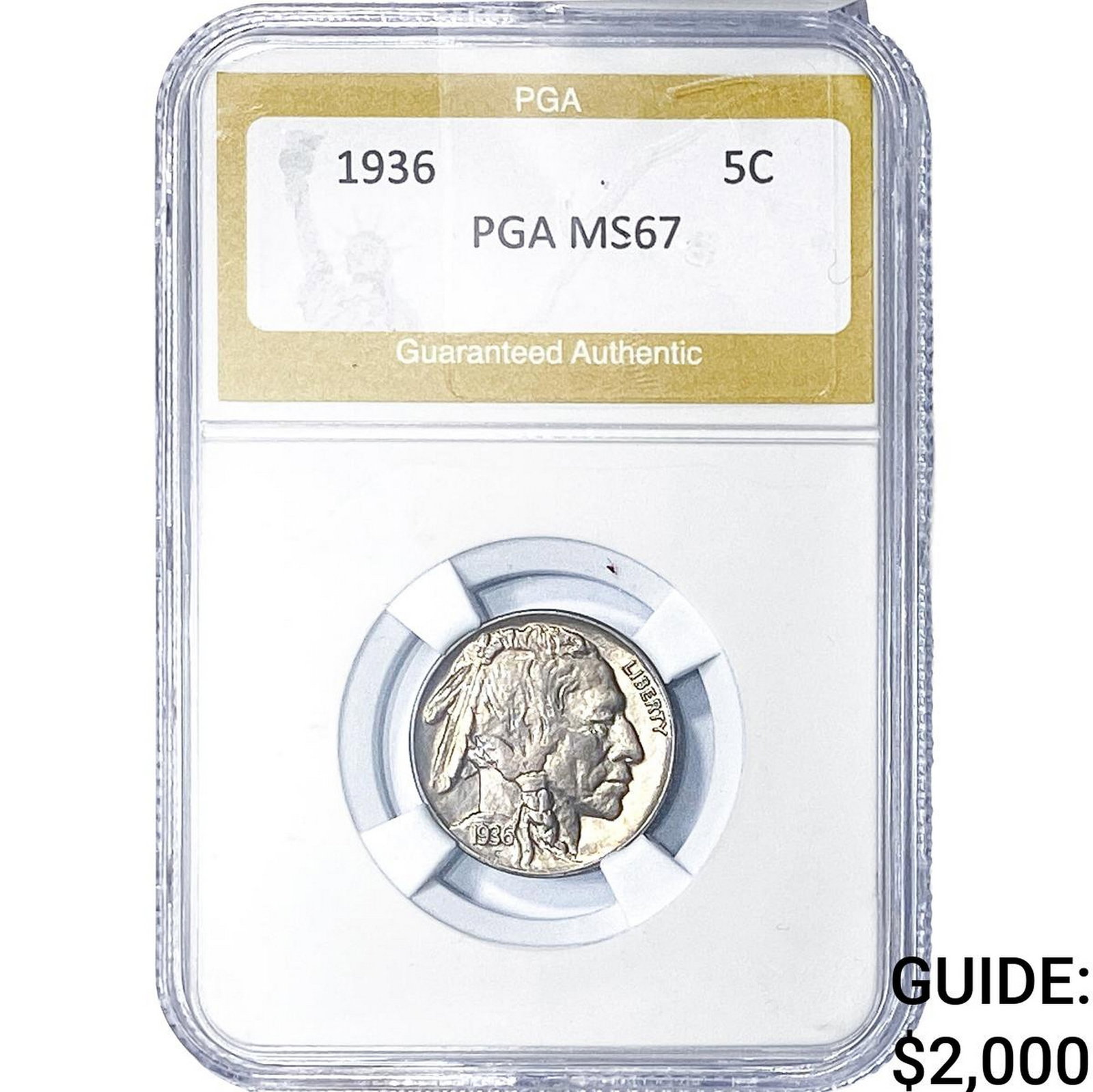1936 Buffalo Nickel PGA MS67: 1936 Buffalo Nickel PGA MS67