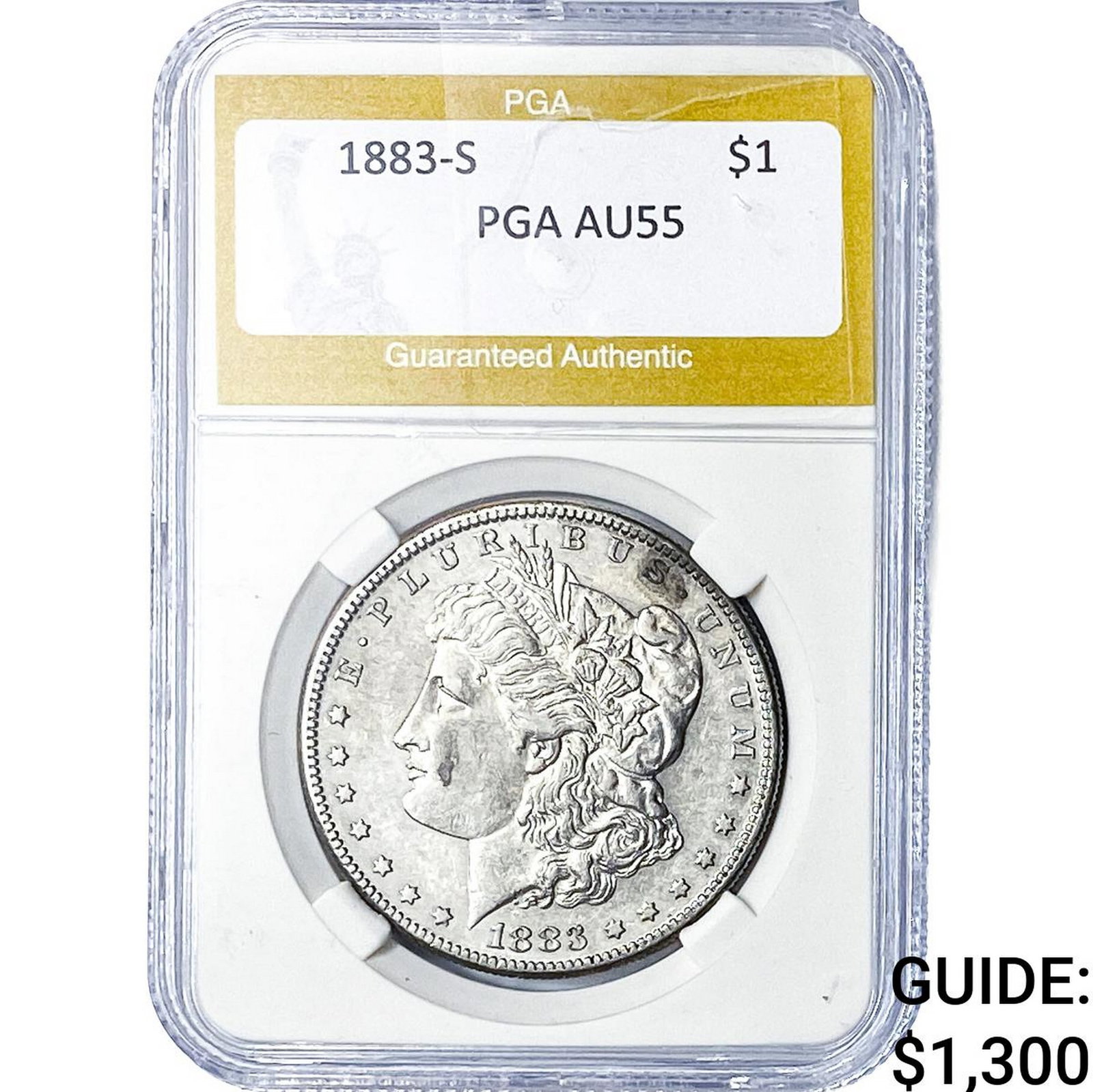 1883-S Morgan Silver Dollar PGA AU55: 1883-S Morgan Silver Dollar PGA AU55