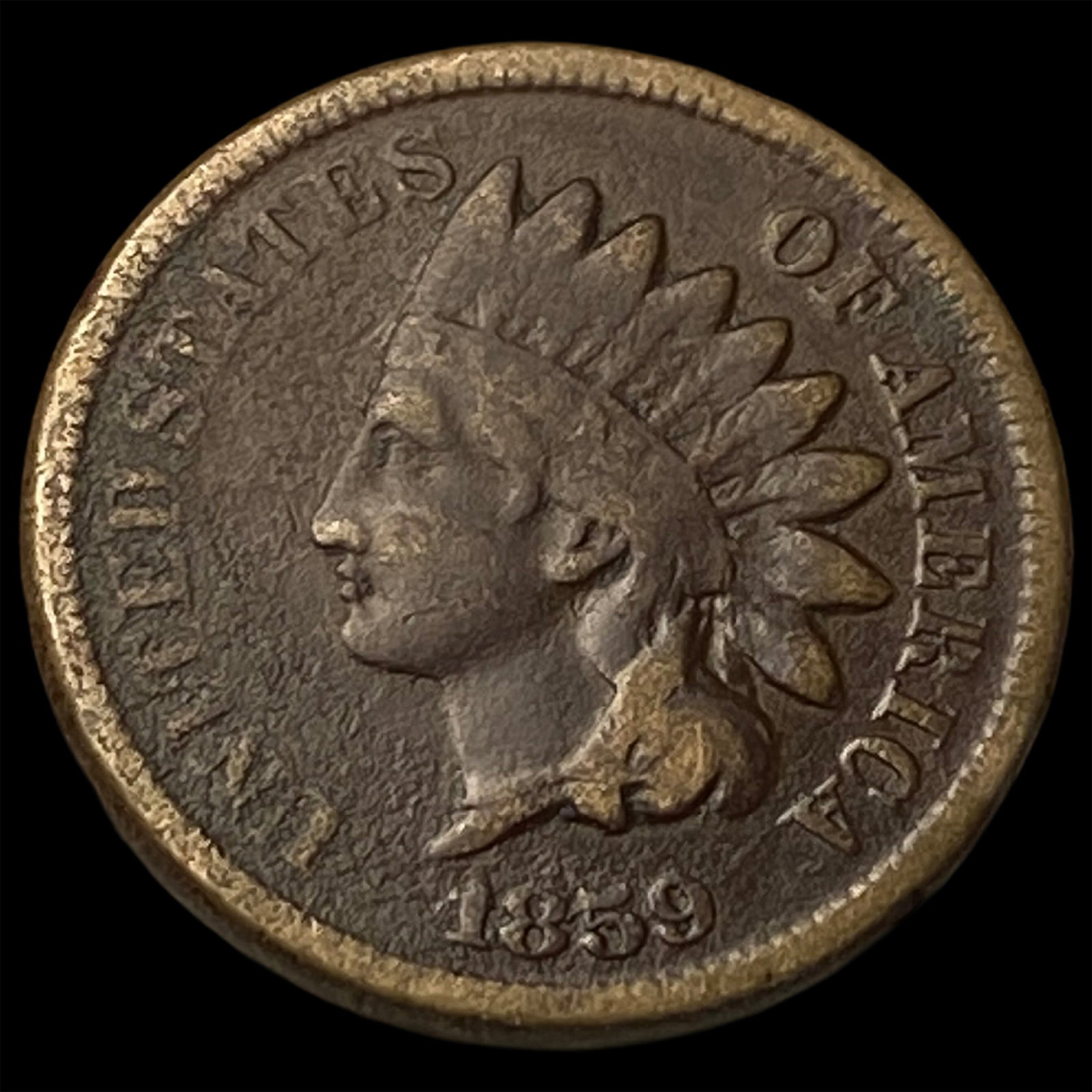 1859 Indian Head Cent NEARLY UNCIRCULATED: 1859 Indian Head Cent NEARLY UNCIRCULATED